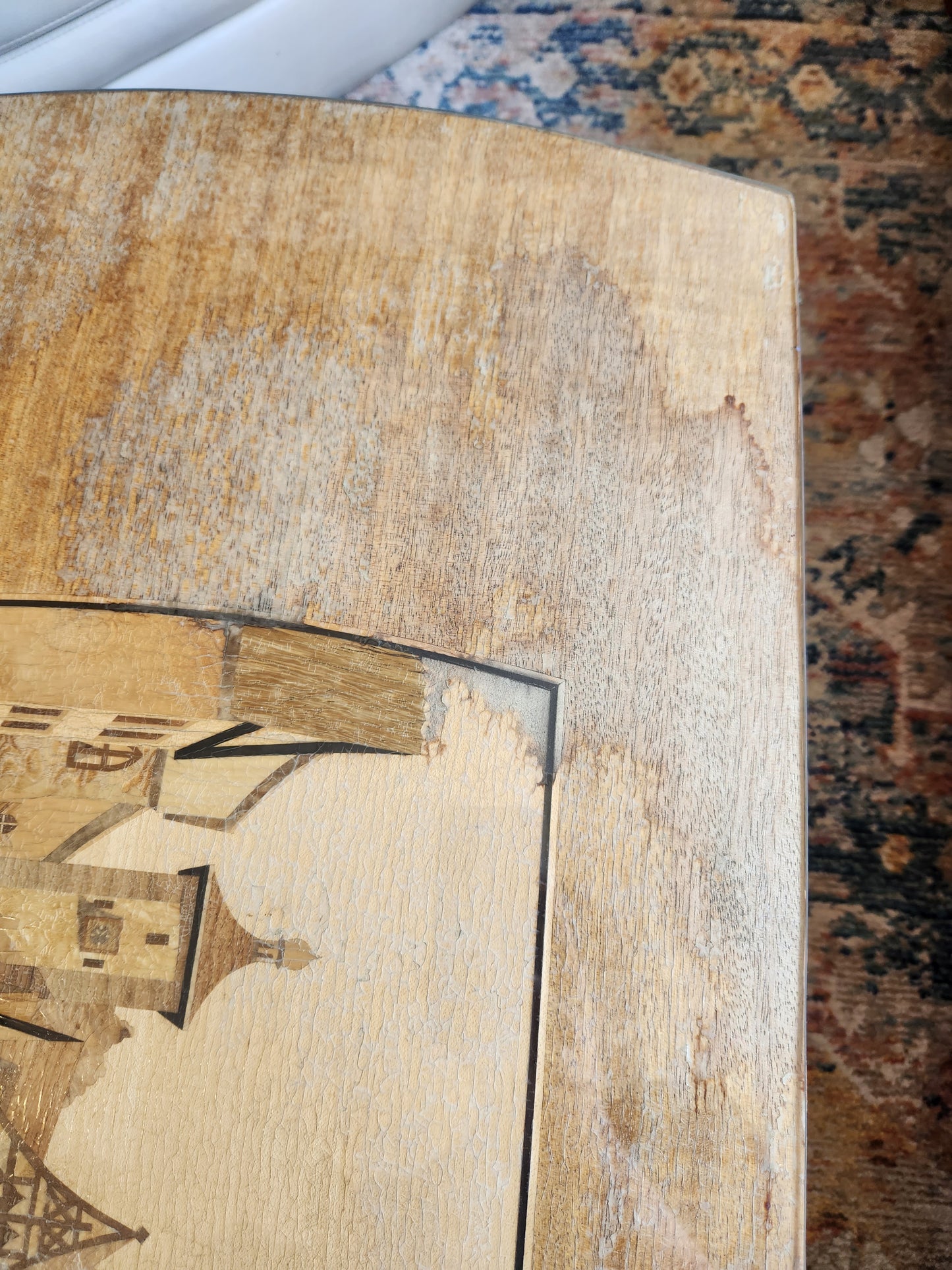Vintage Inlaid Coffee Table (France)