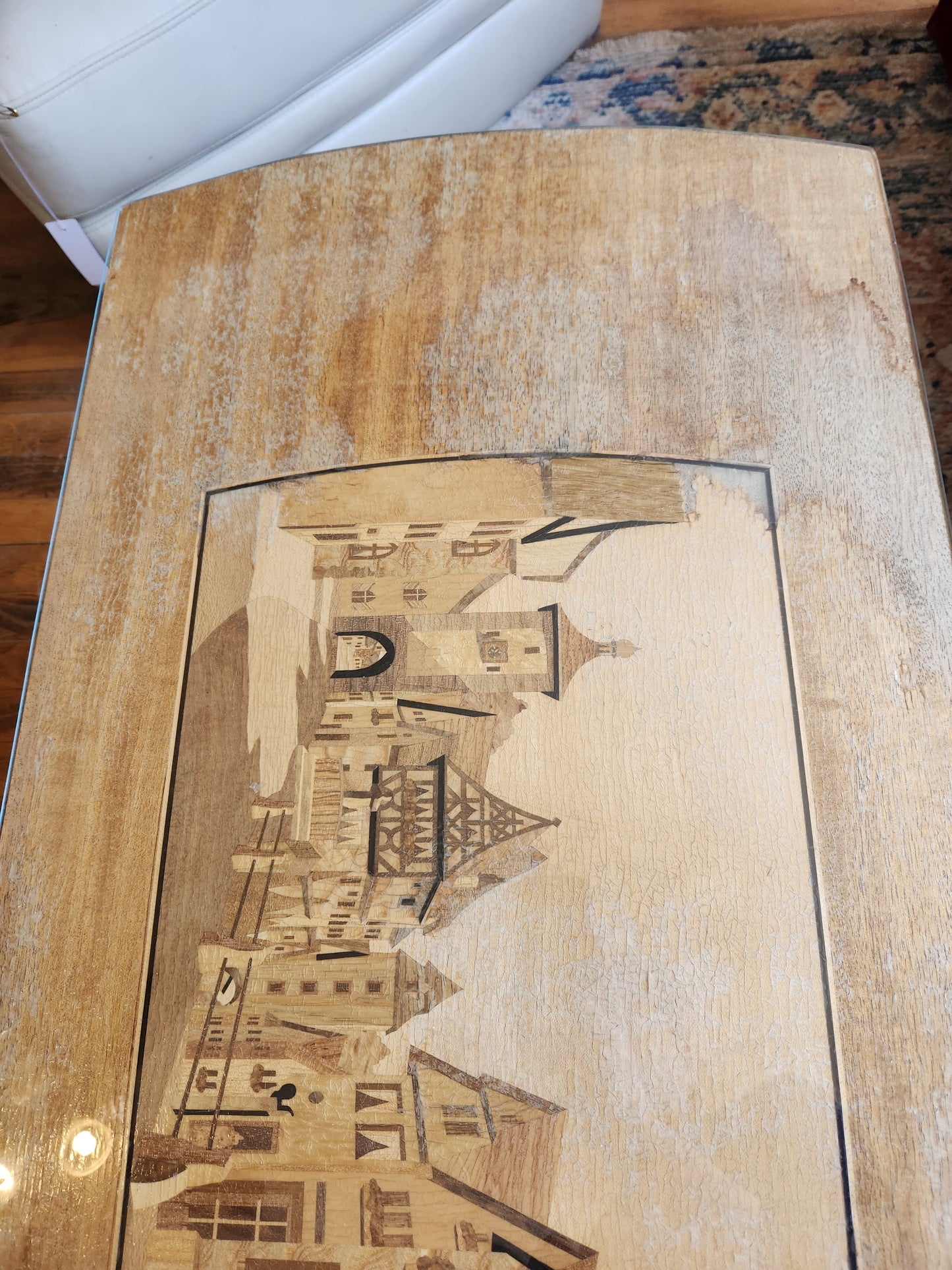 Vintage Inlaid Coffee Table (France)