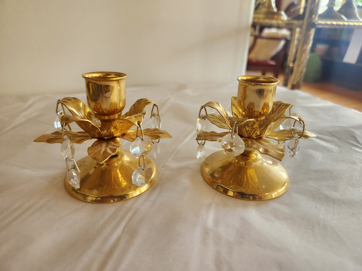 Metal Candle Holders with Crystals