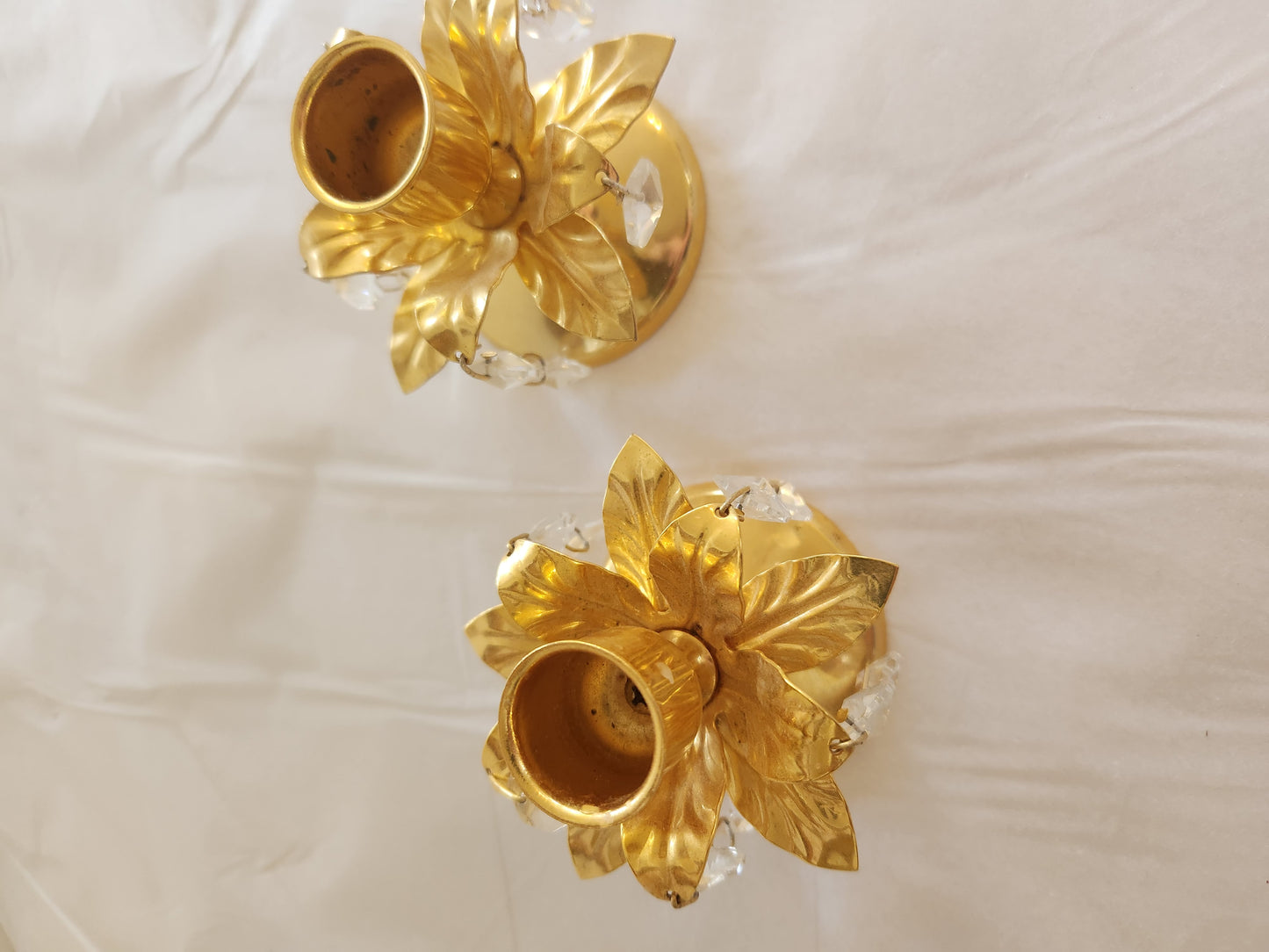 Metal Candle Holders with Crystals