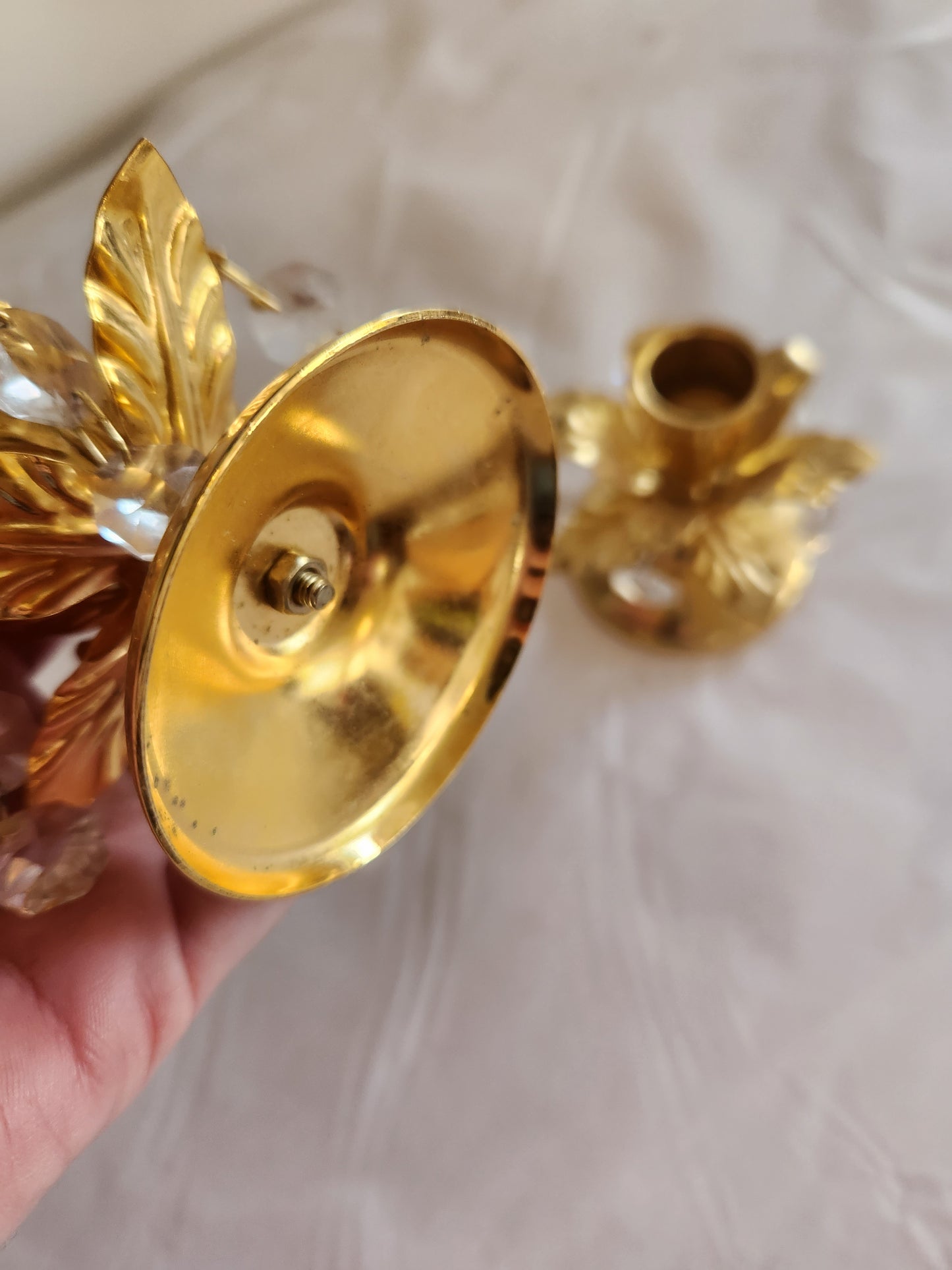 Metal Candle Holders with Crystals