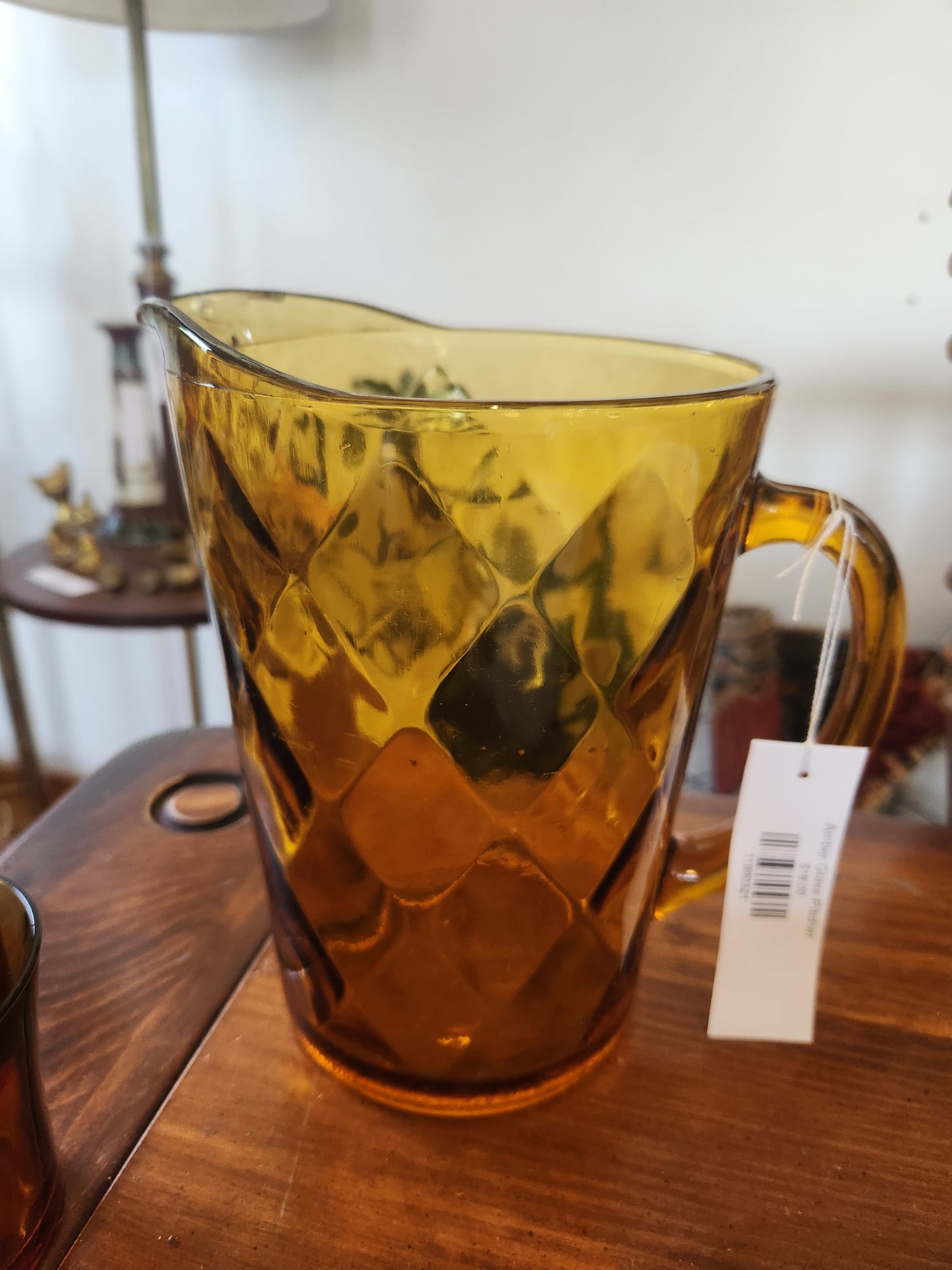Amber Glass Pitcher