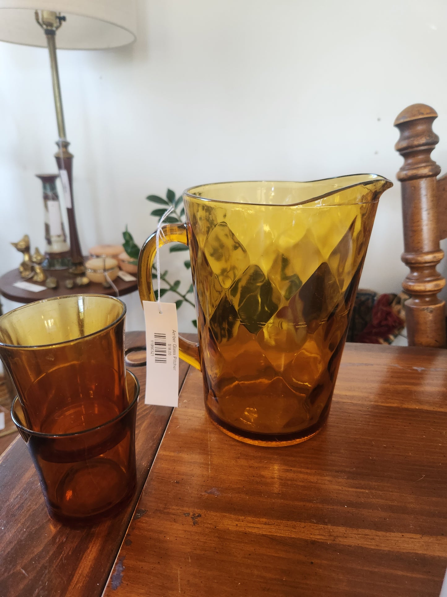 Amber Glass Pitcher