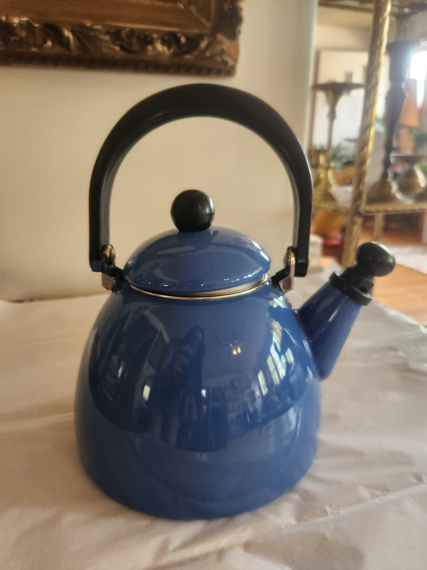 Blue Enamel Tea Pot