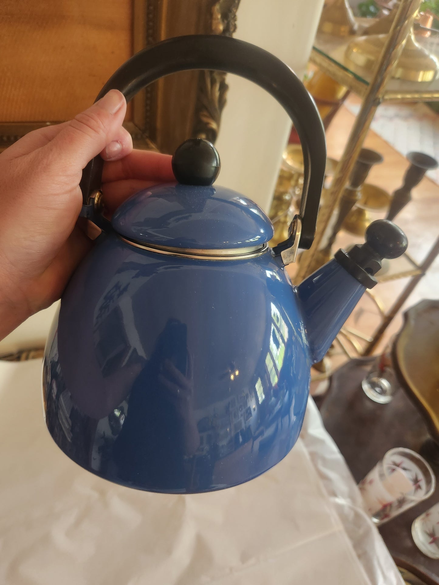 Blue Enamel Tea Pot