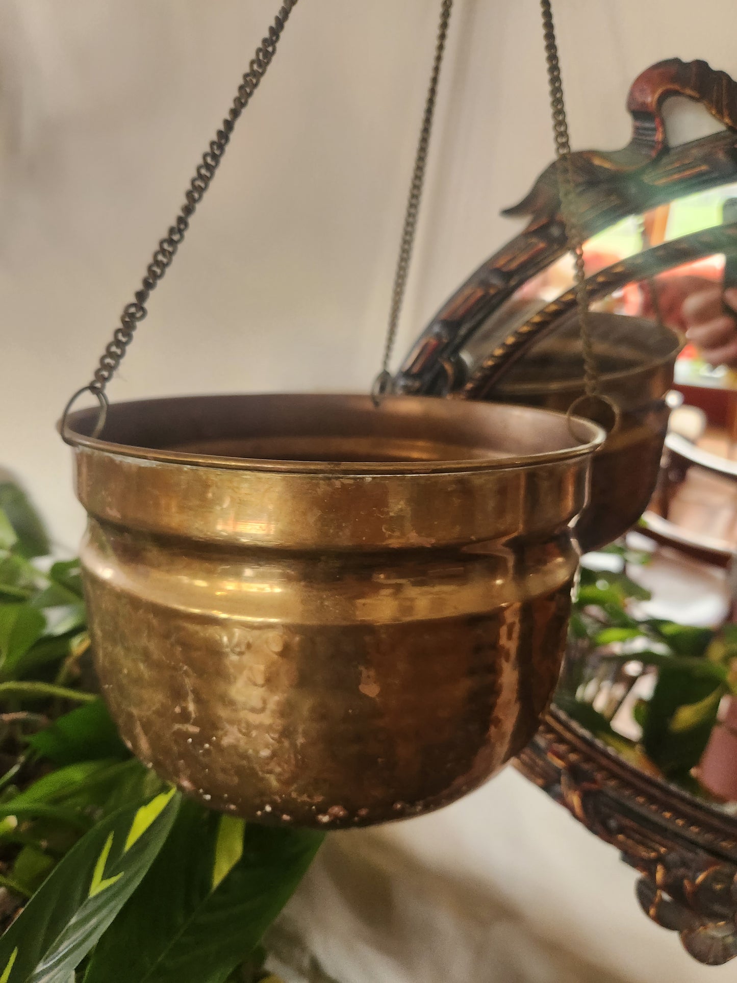 Hanging Brass Plant Pot