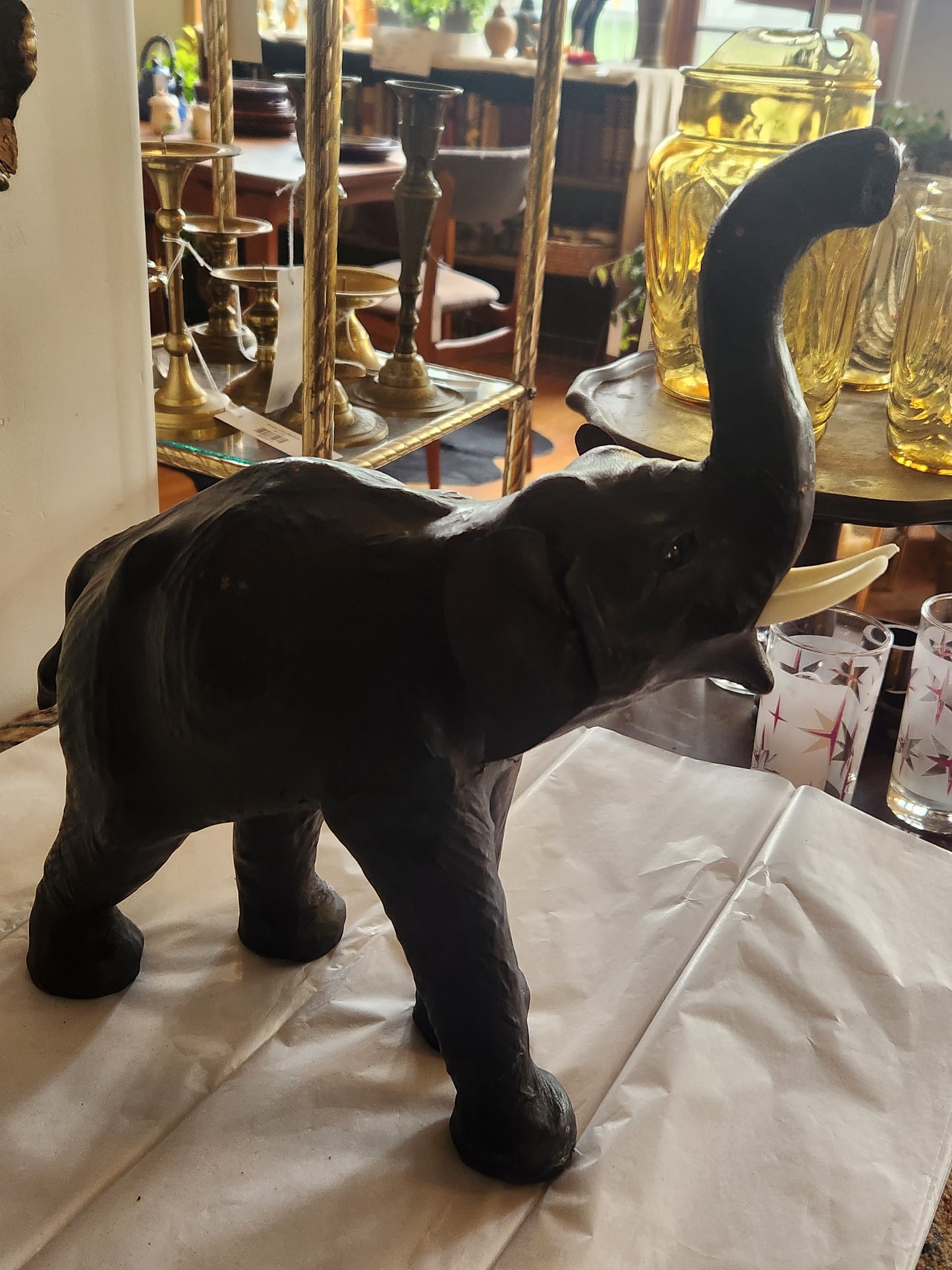Large Leather Elephant