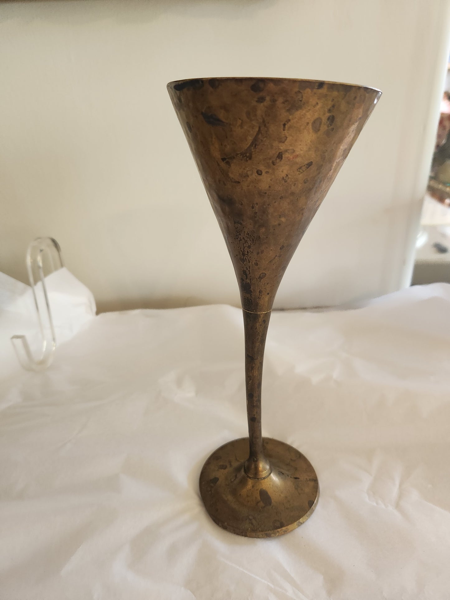 Hammered Brass Wine Flute