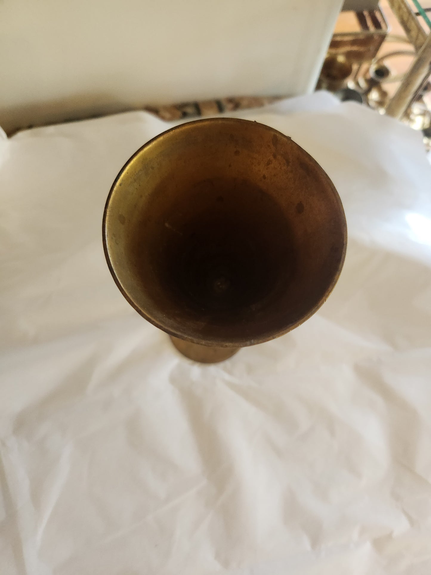 Hammered Brass Wine Flute