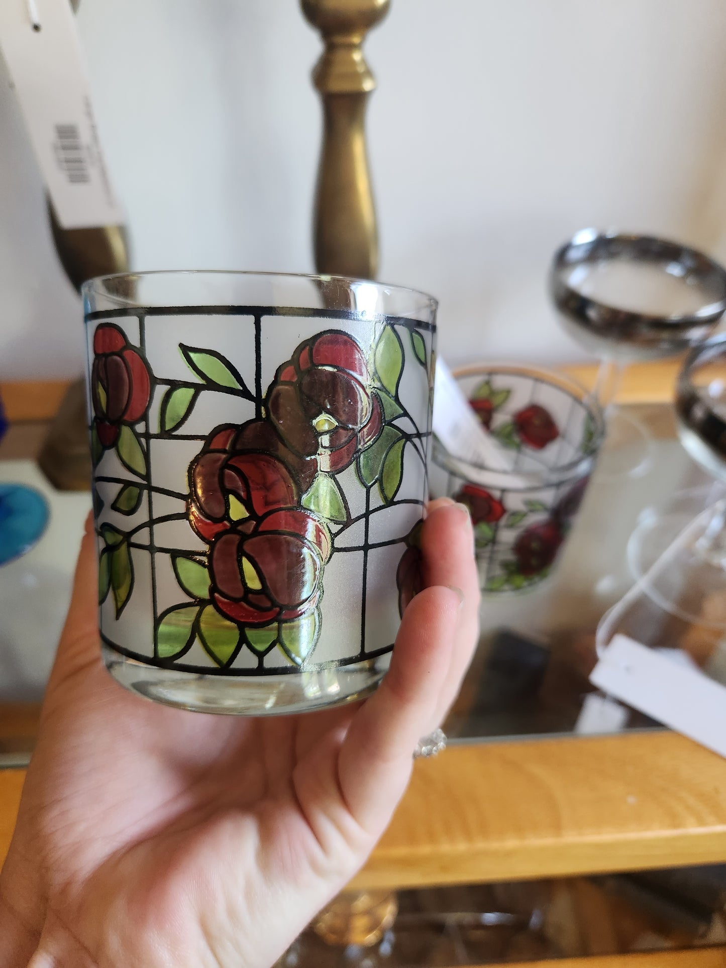 Cutler Red Rose Drinking Glasses (2)