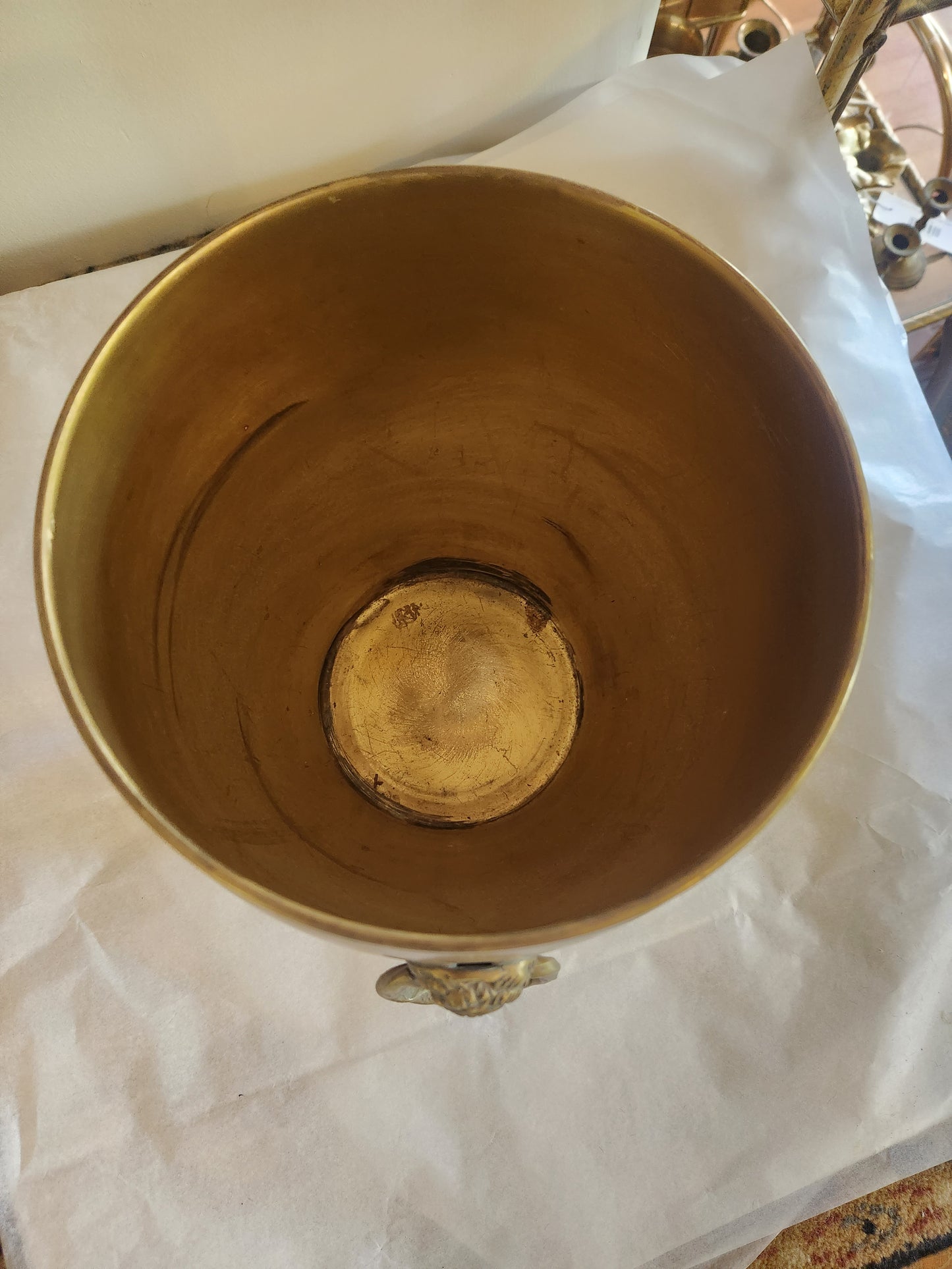 Brass Plant Pot with Loop Handles