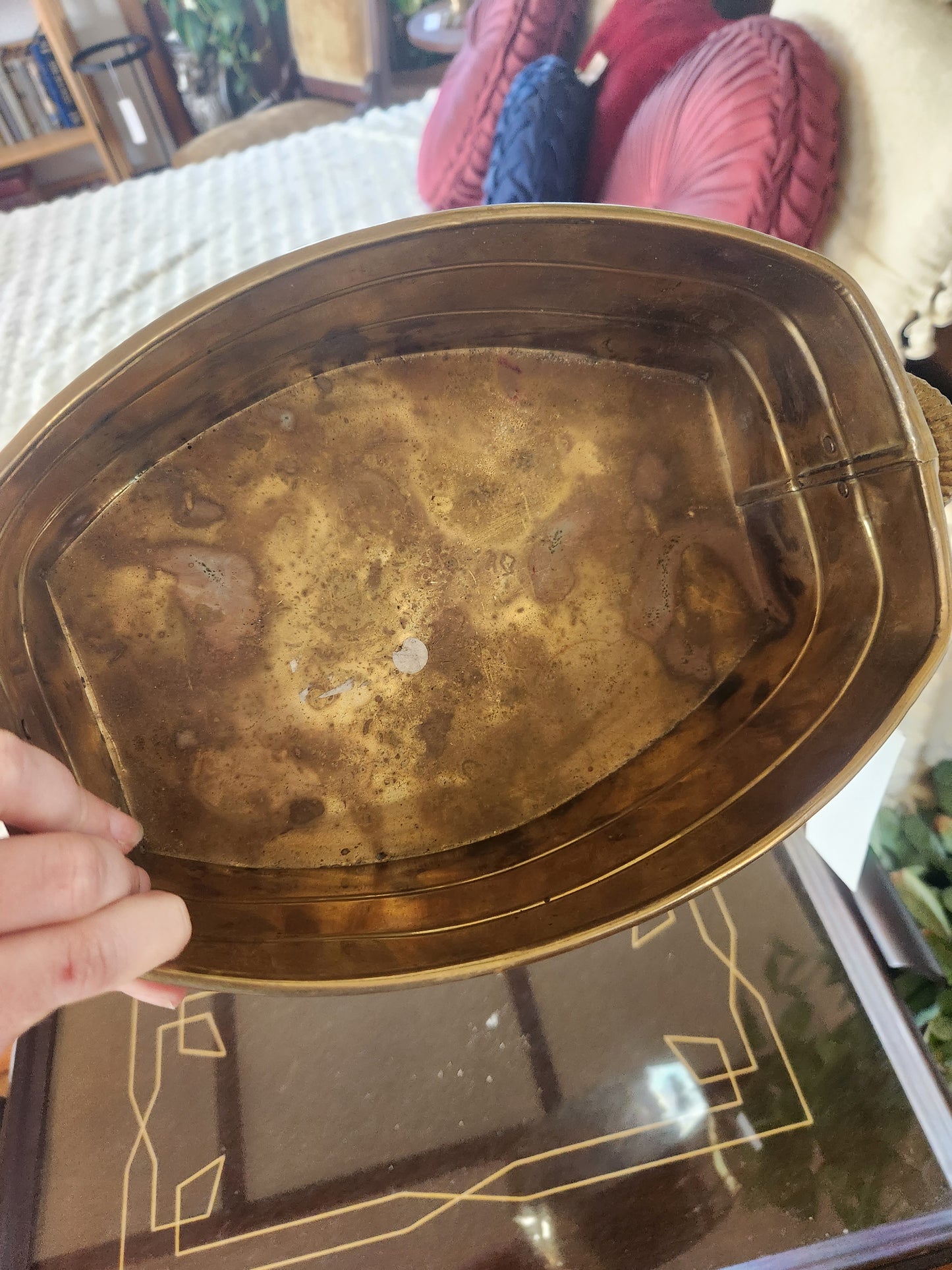 Large Brass Lionhead Catchall