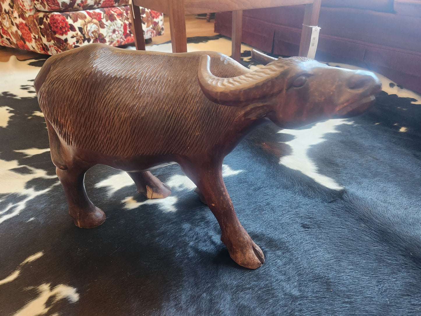 Wood Carved Water Buffalo
