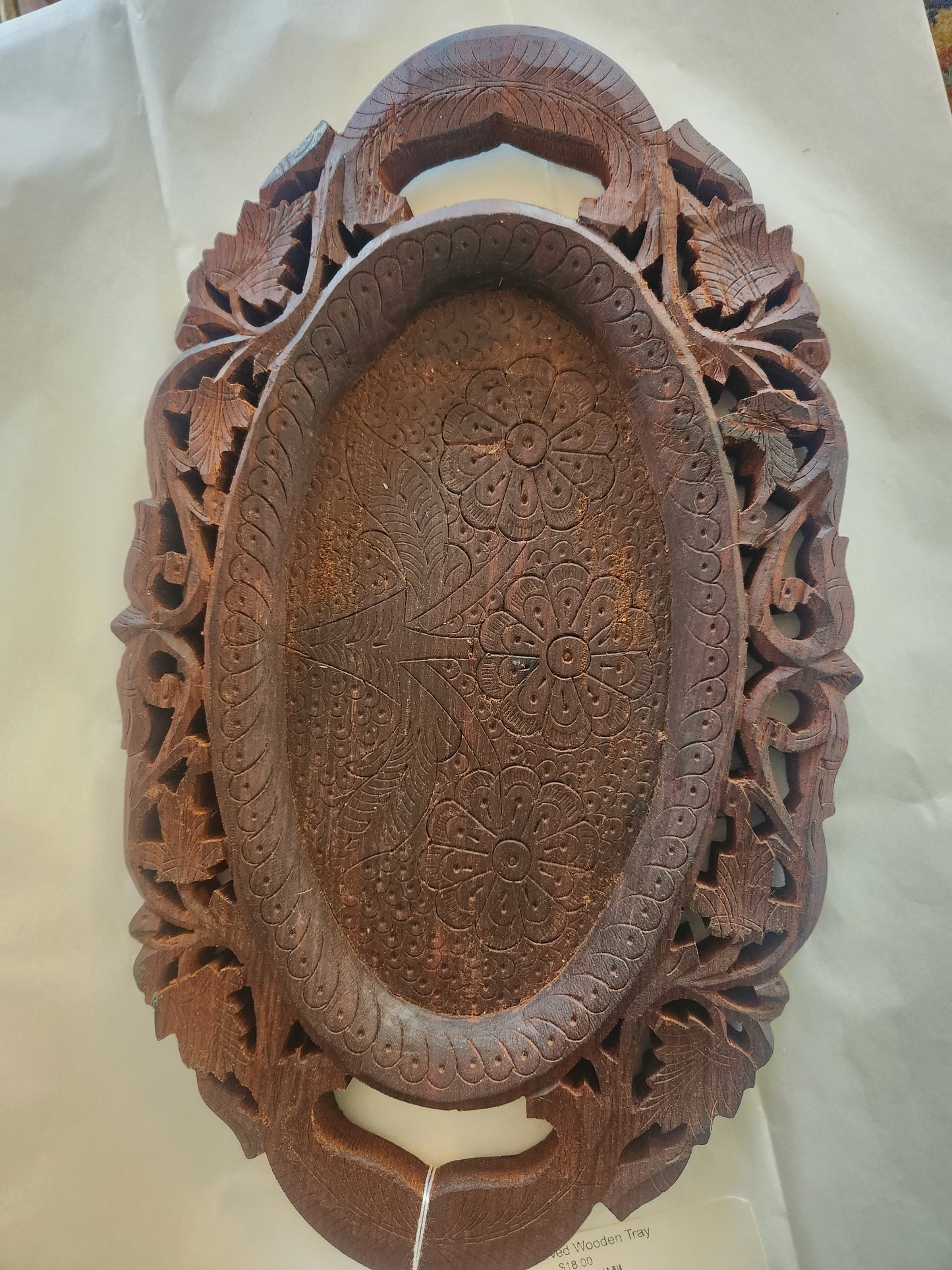 Hand Carved Wooden Tray