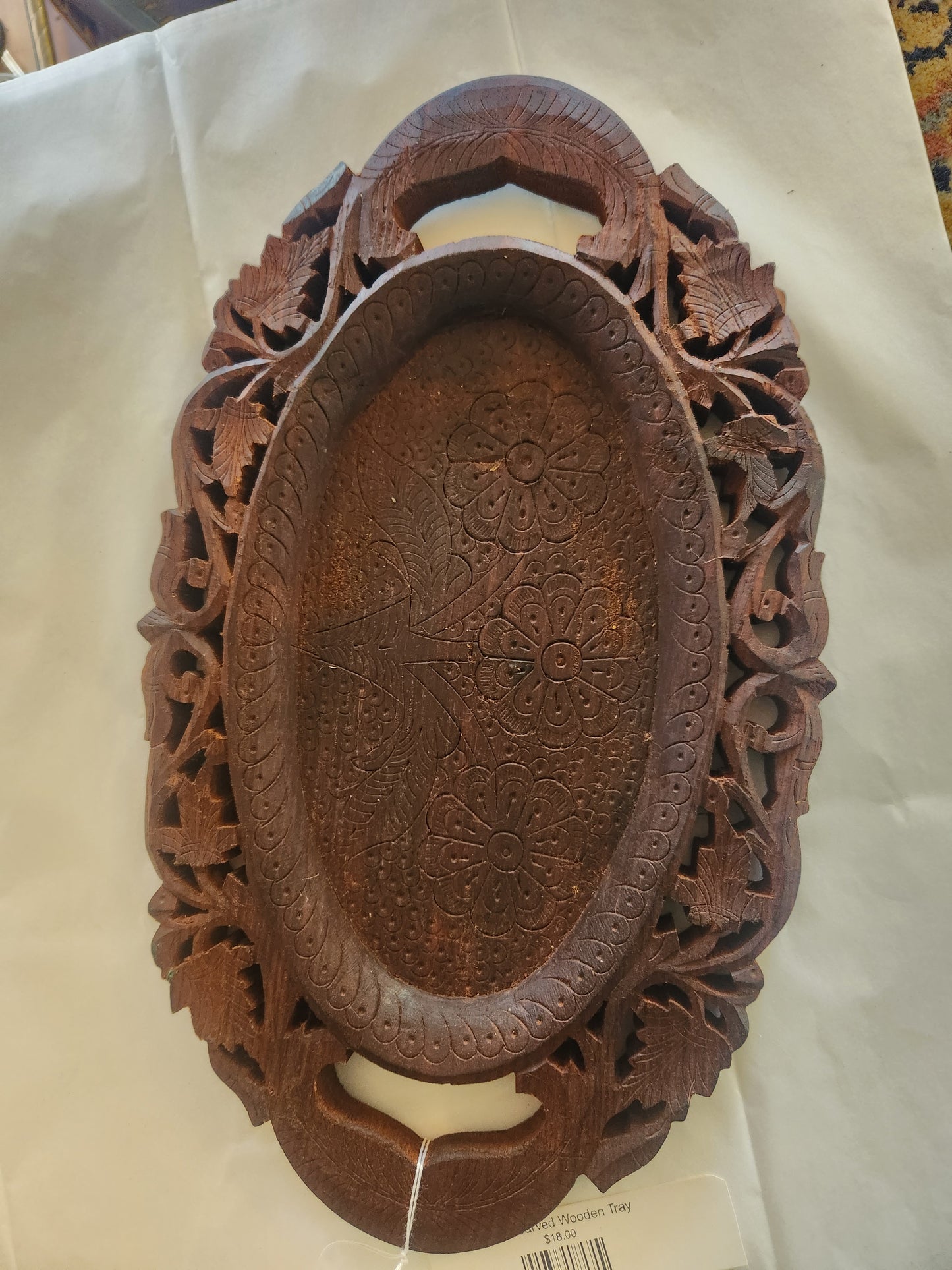 Hand Carved Wooden Tray