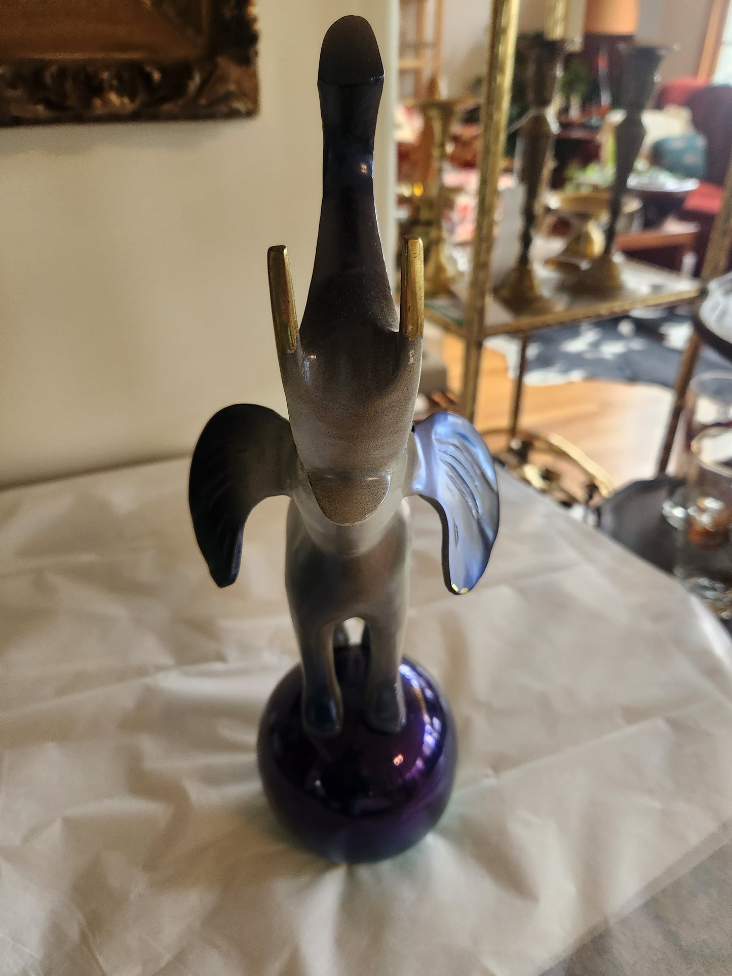 Painted Brass Circus Elephant