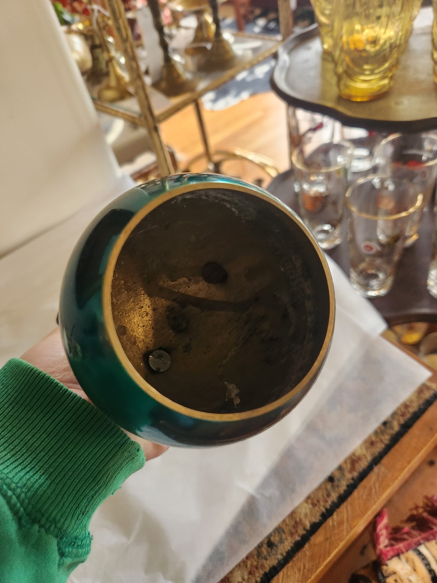 Painted Brass Circus Elephant