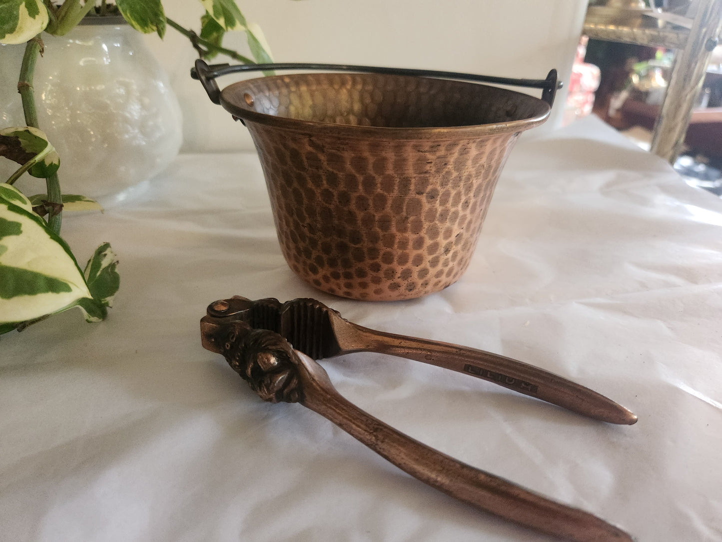 Copper Lion head Nutcracker with Bucket