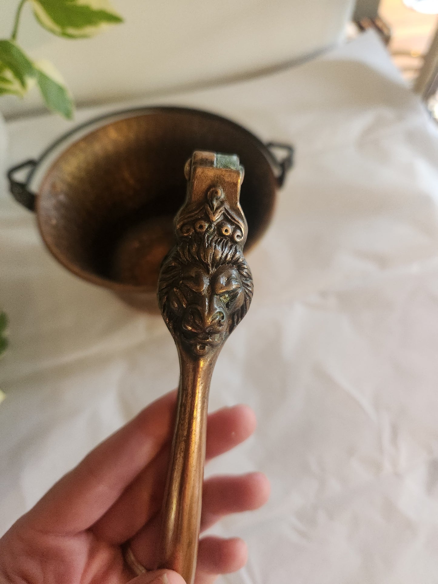 Copper Lion head Nutcracker with Bucket