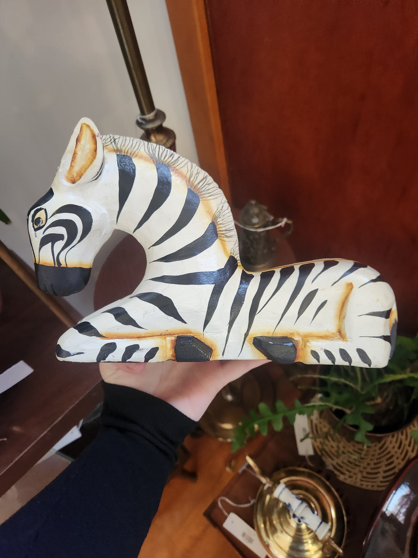 Wood Carved Zebra