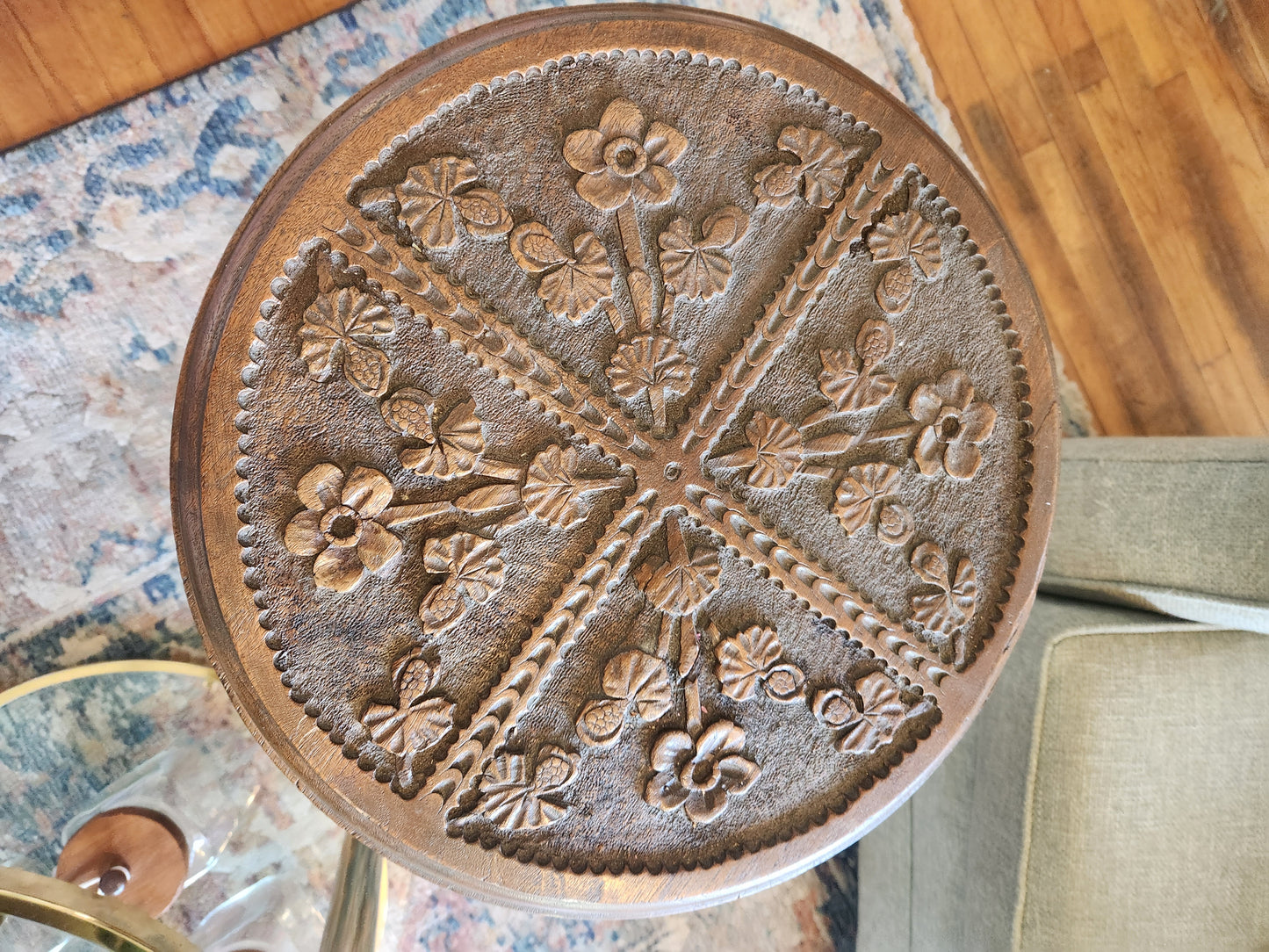 Ornate Carved Side Table/Plant Stand