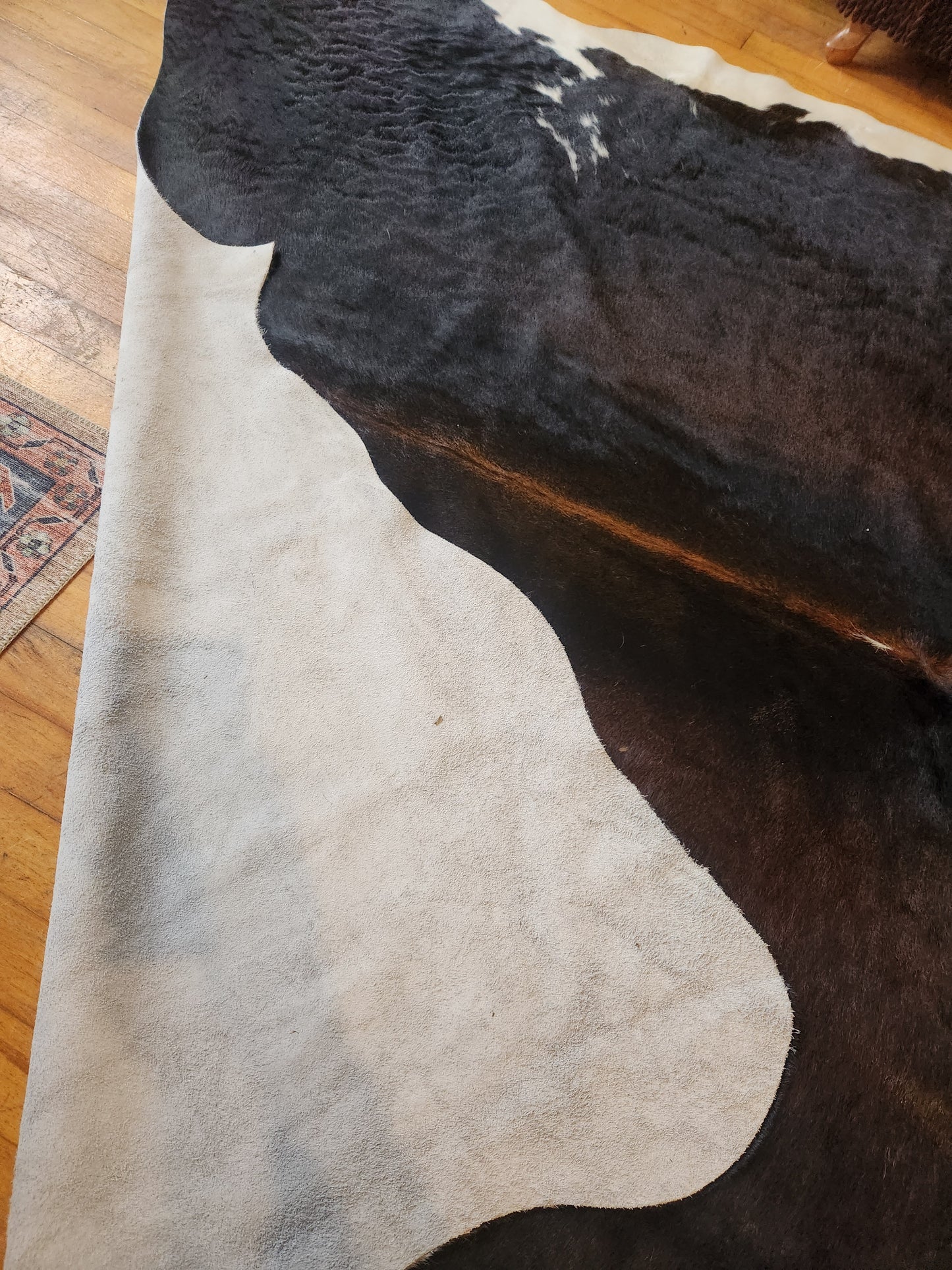 Dark Tricolor Cowhide Rug