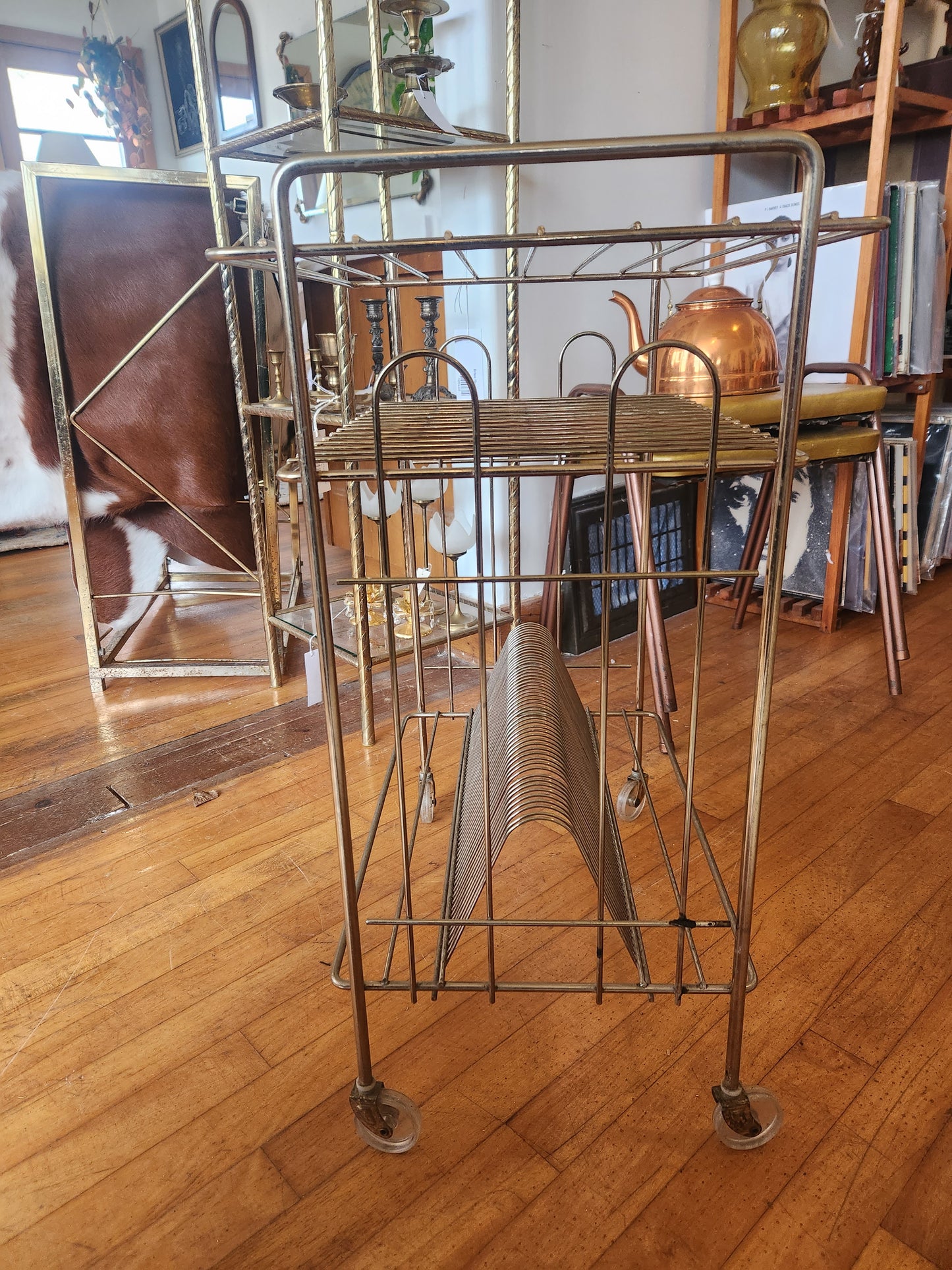 Brass Record Cart