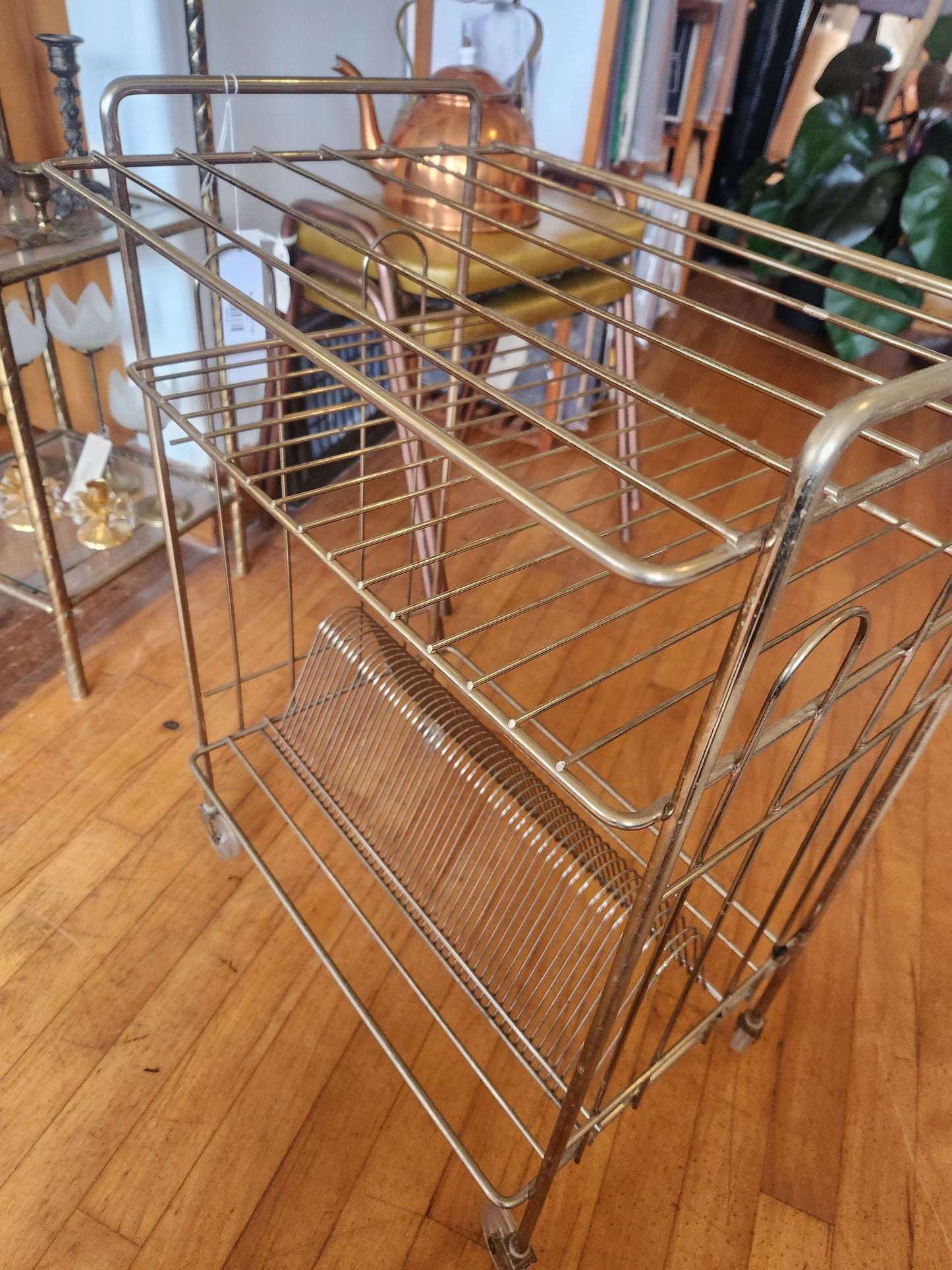 Brass Record Cart