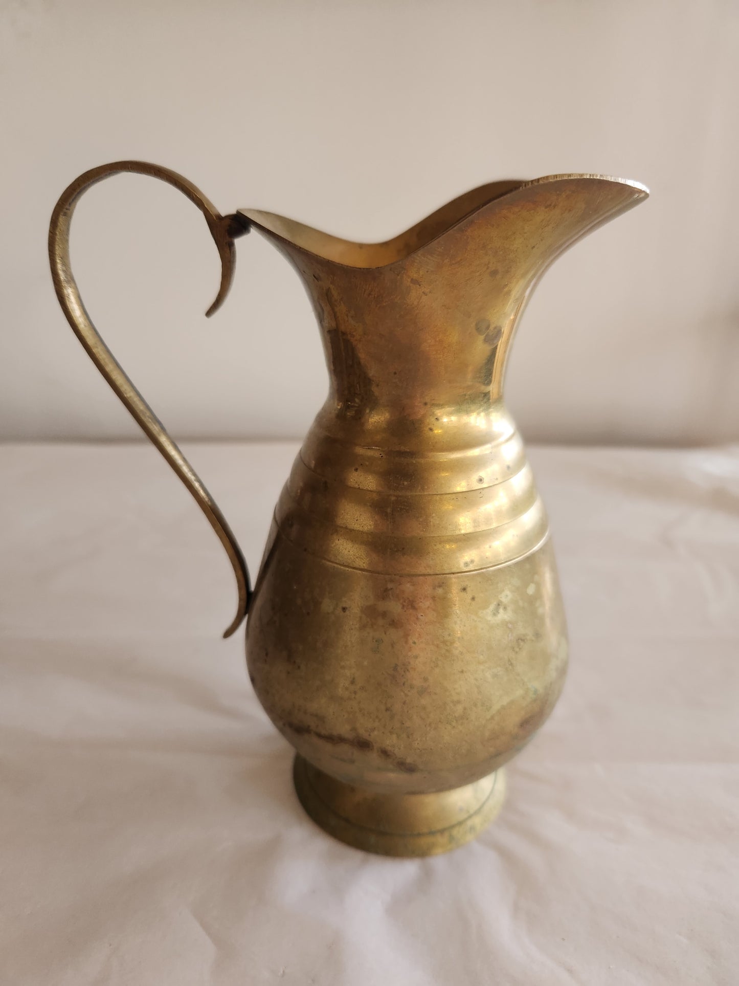 Ribbed Brass Jug