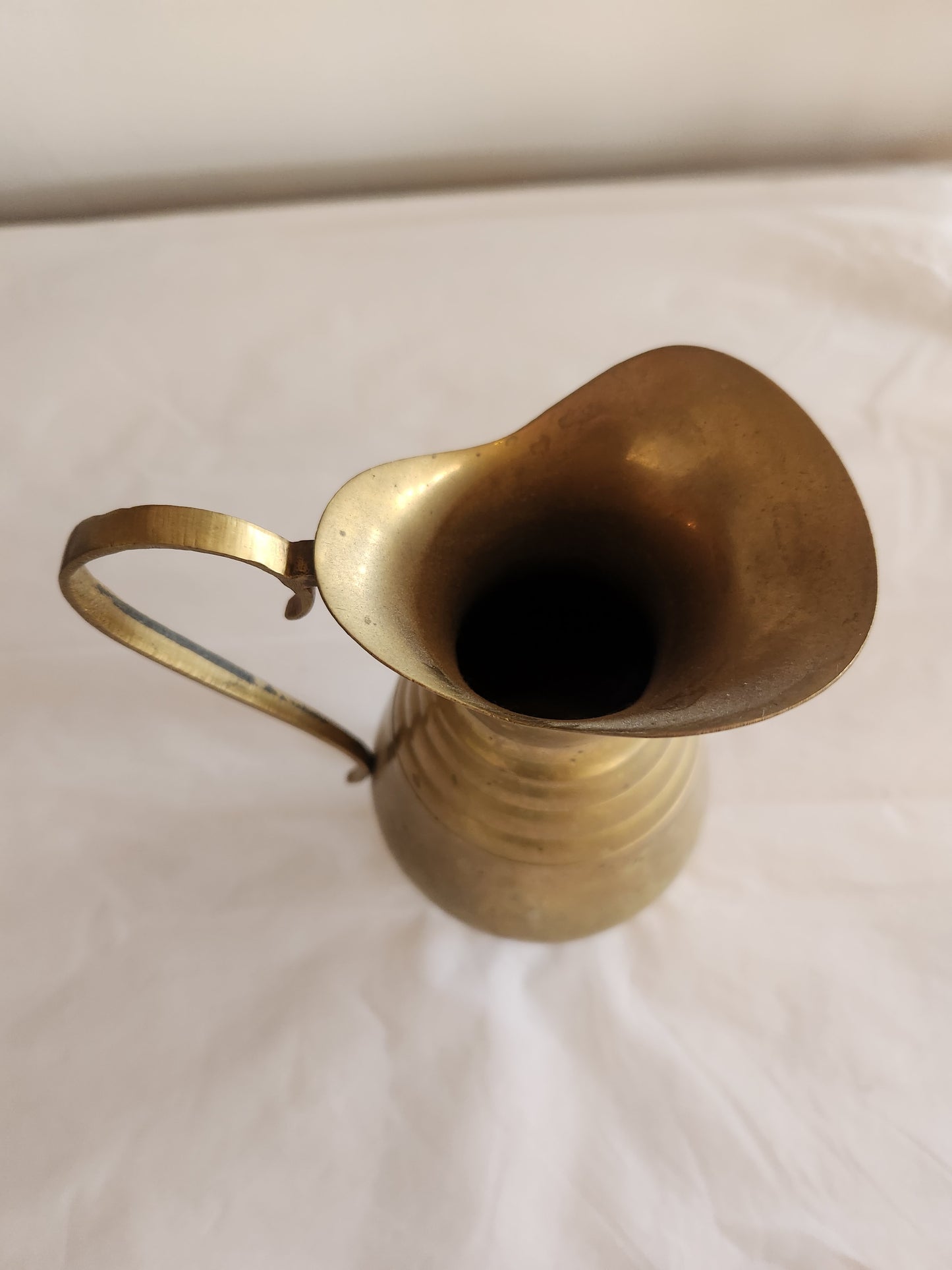 Ribbed Brass Jug