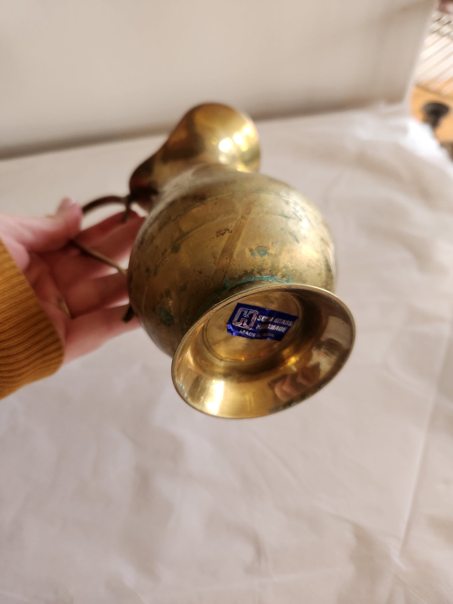Ribbed Brass Jug