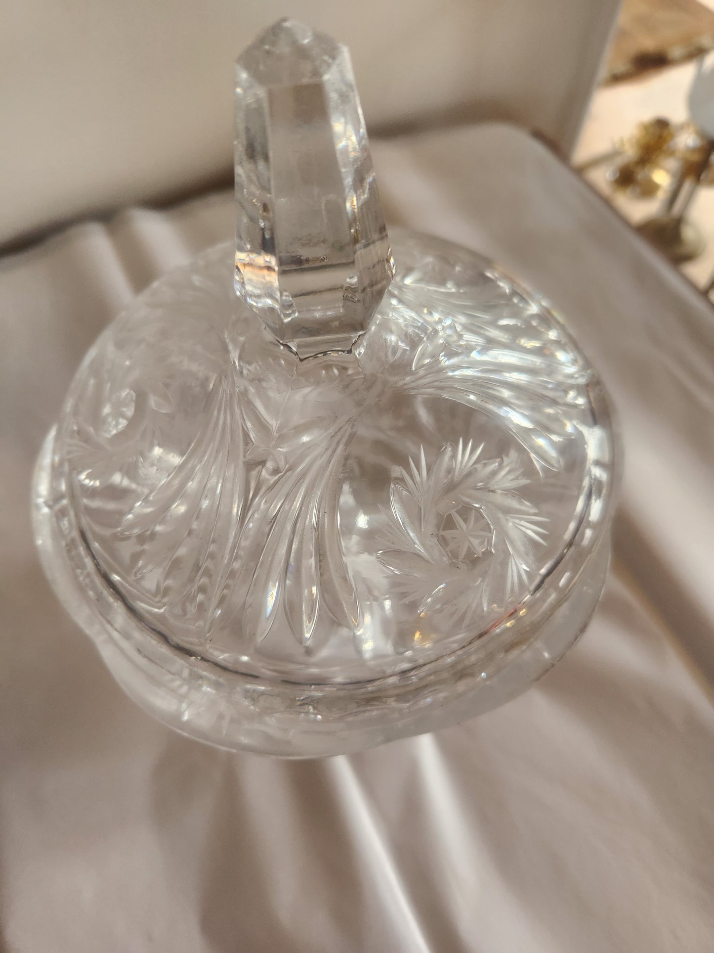 Footed Pinwheel Crystal Candy Dish