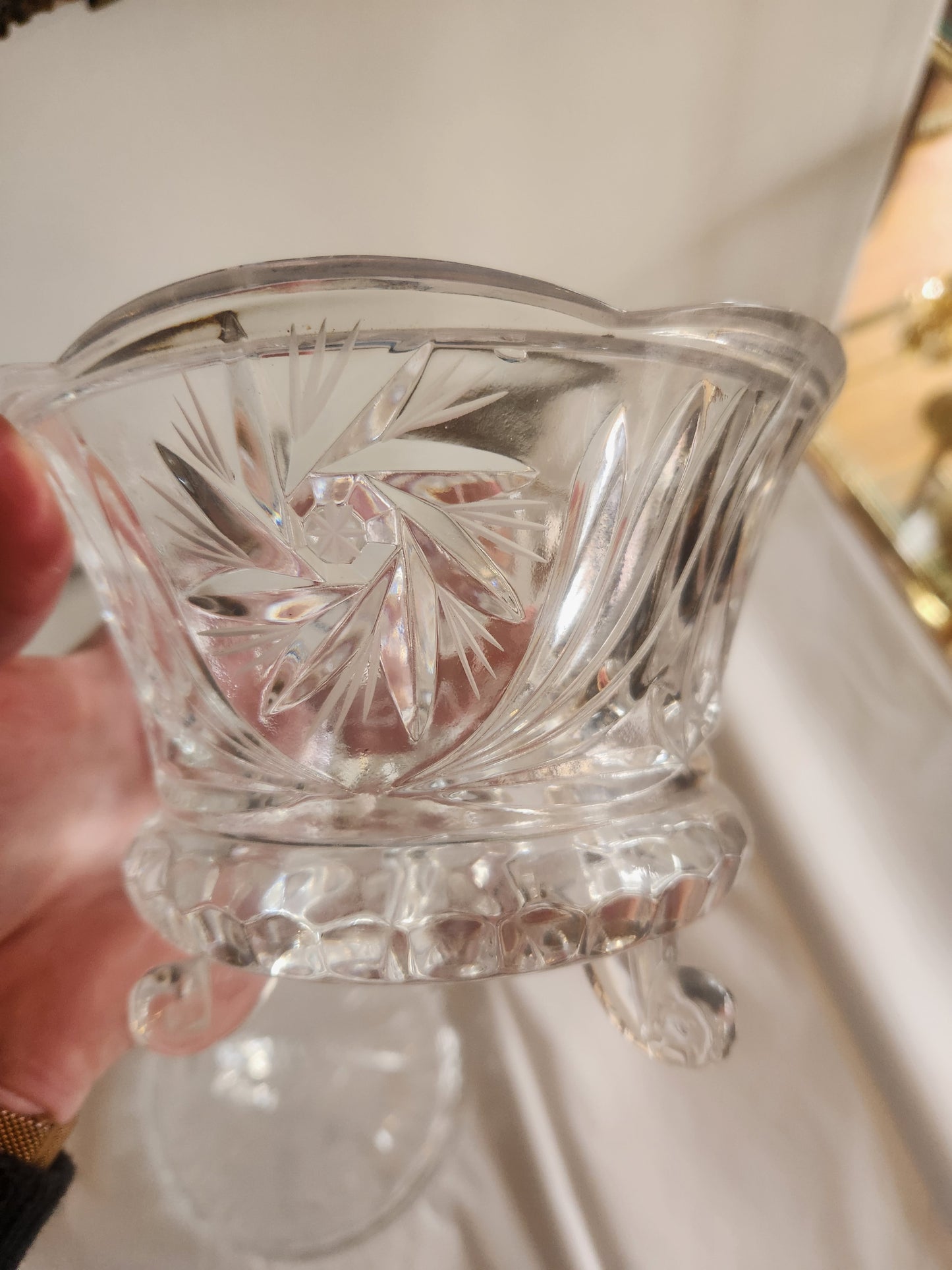 Footed Pinwheel Crystal Candy Dish