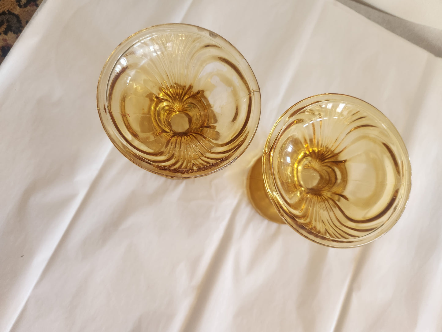 Amber Glass Candle Holders