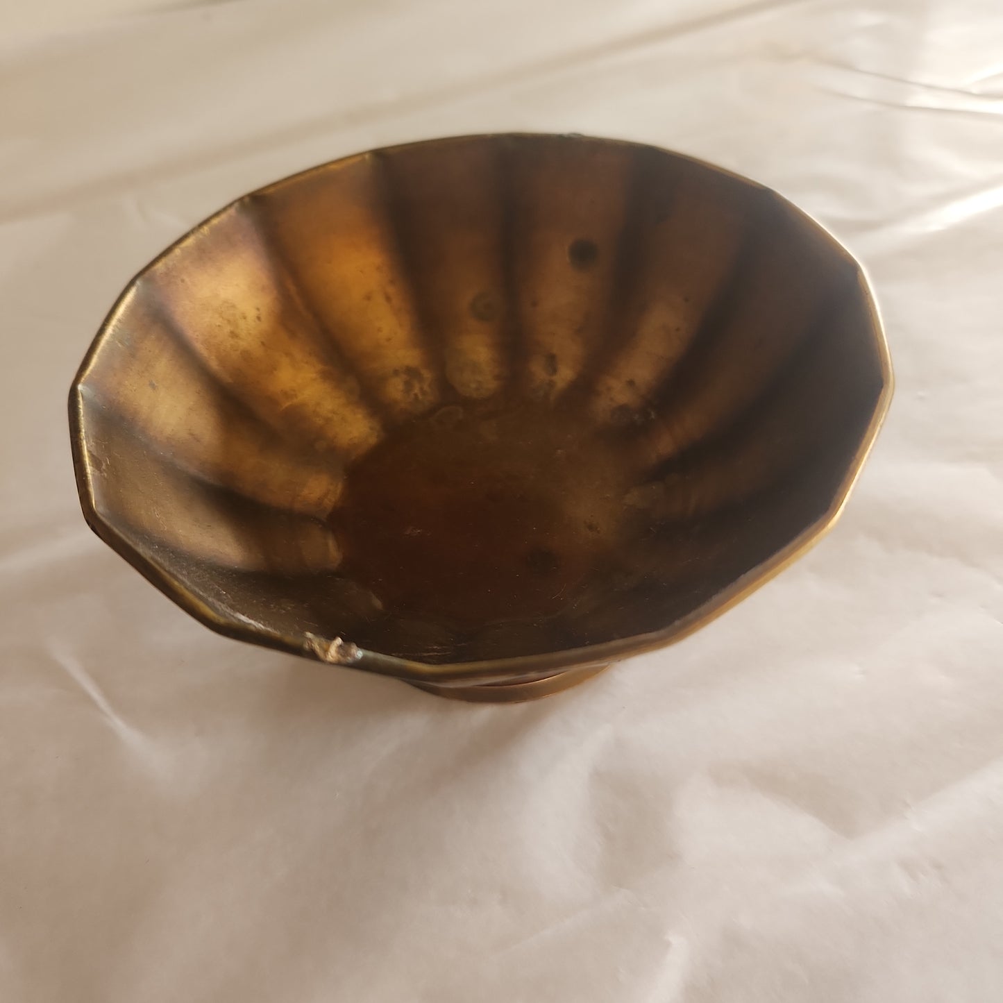 Brass Scalloped Pedestal Bowl