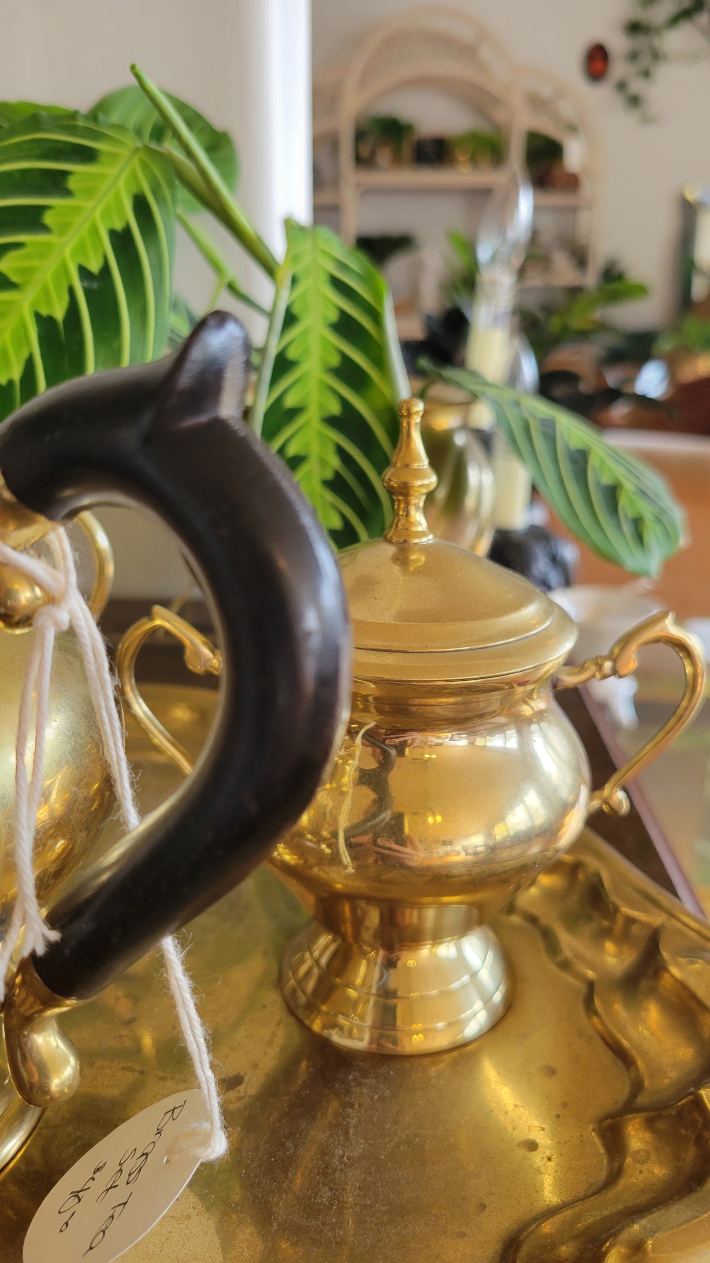 Brass Tea Set with tray