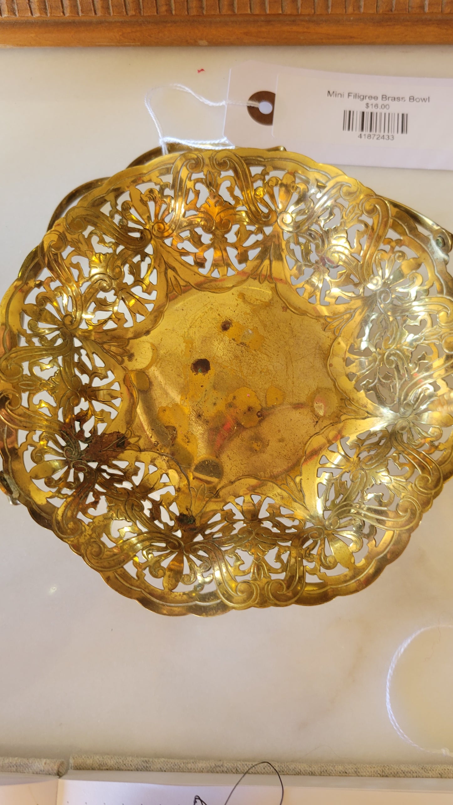 Mini Filigree Brass Bowl