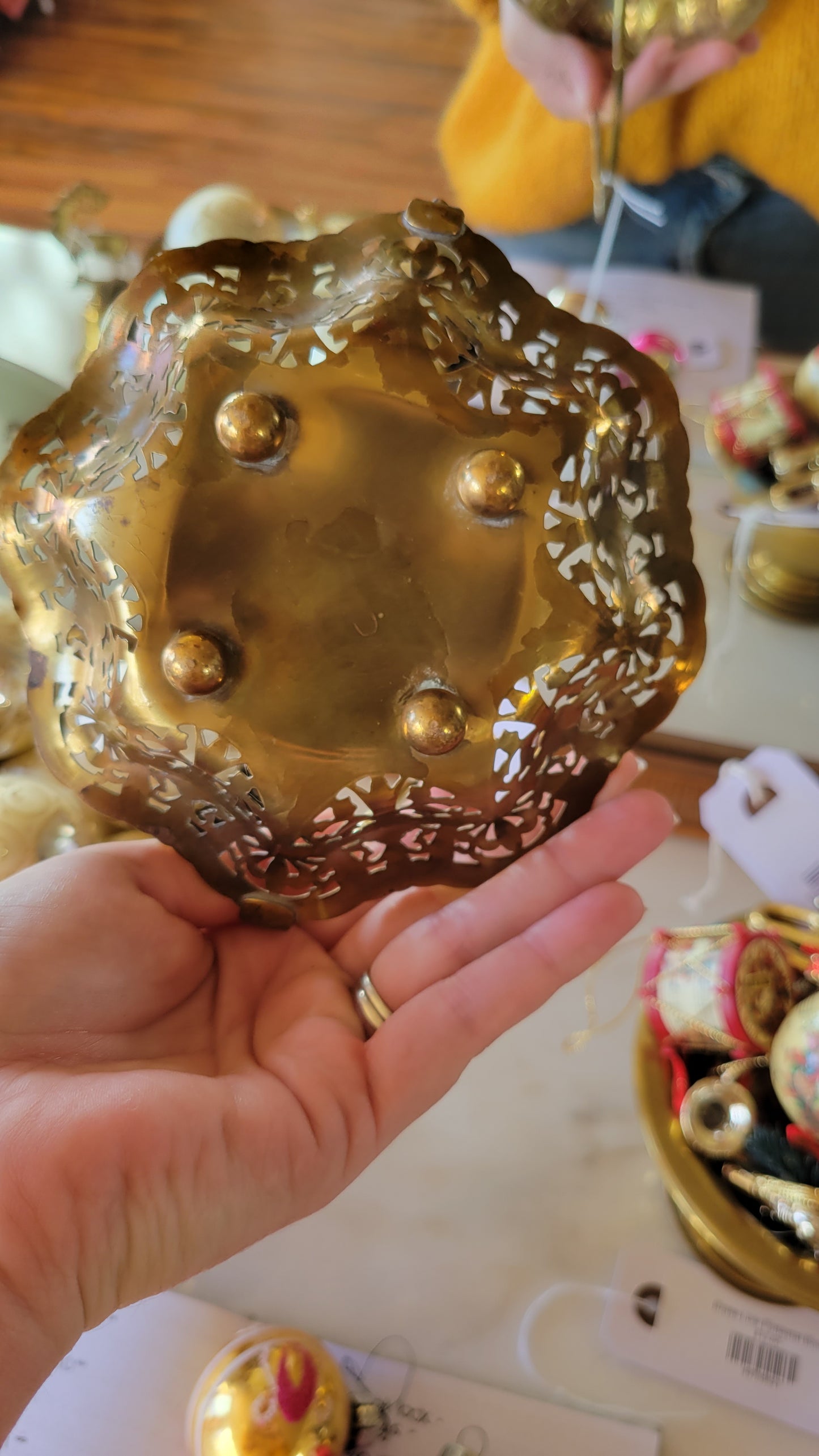 Mini Filigree Brass Bowl
