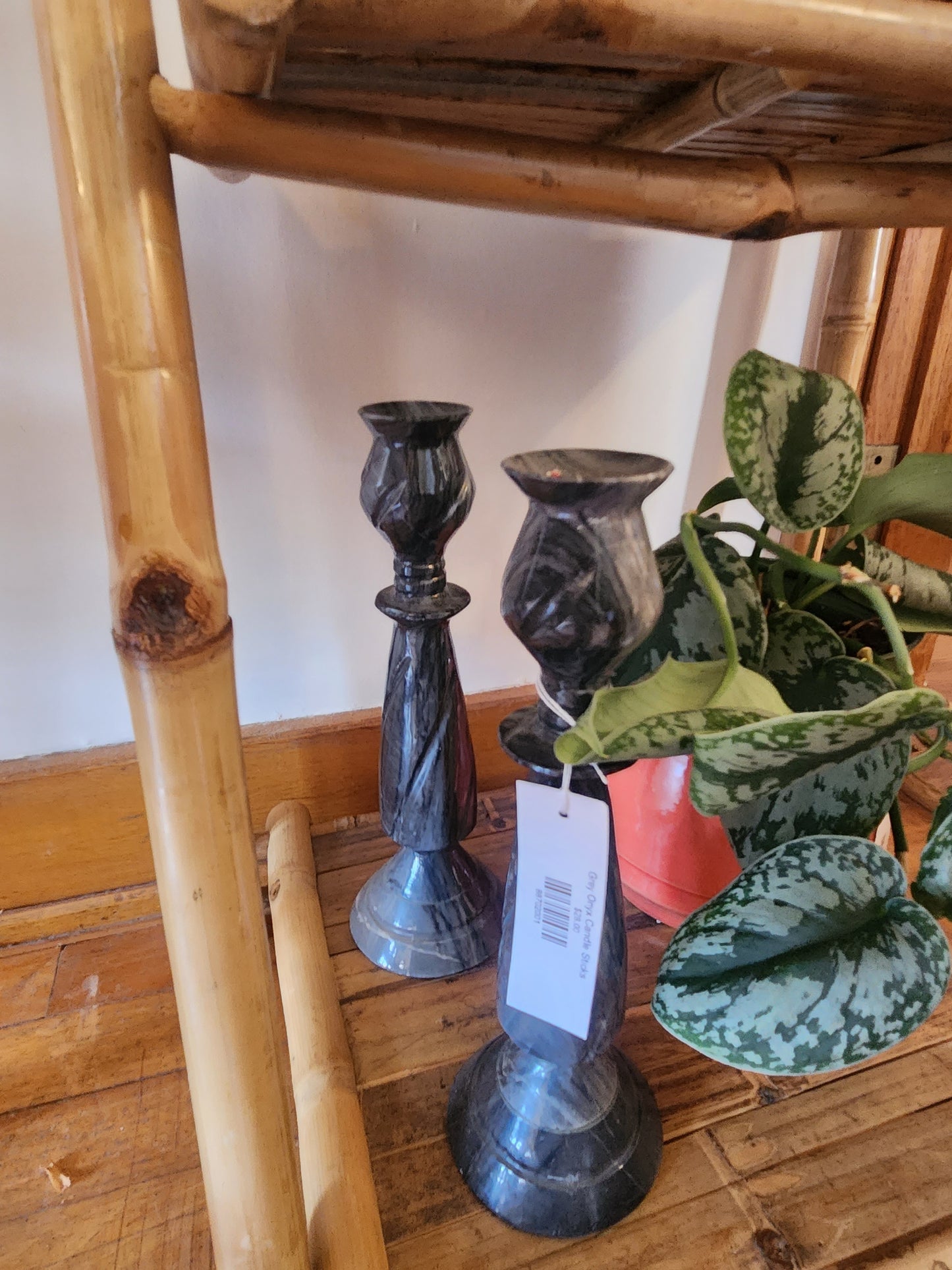 Grey Onyx Candle Sticks