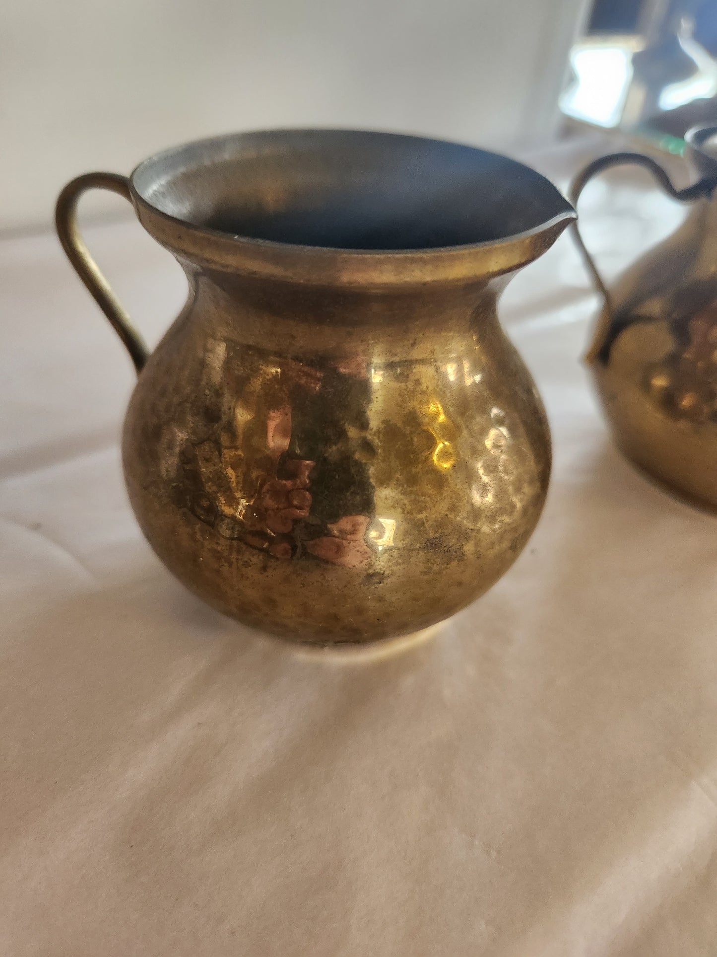 Hammered Brass Sugar/Creamer