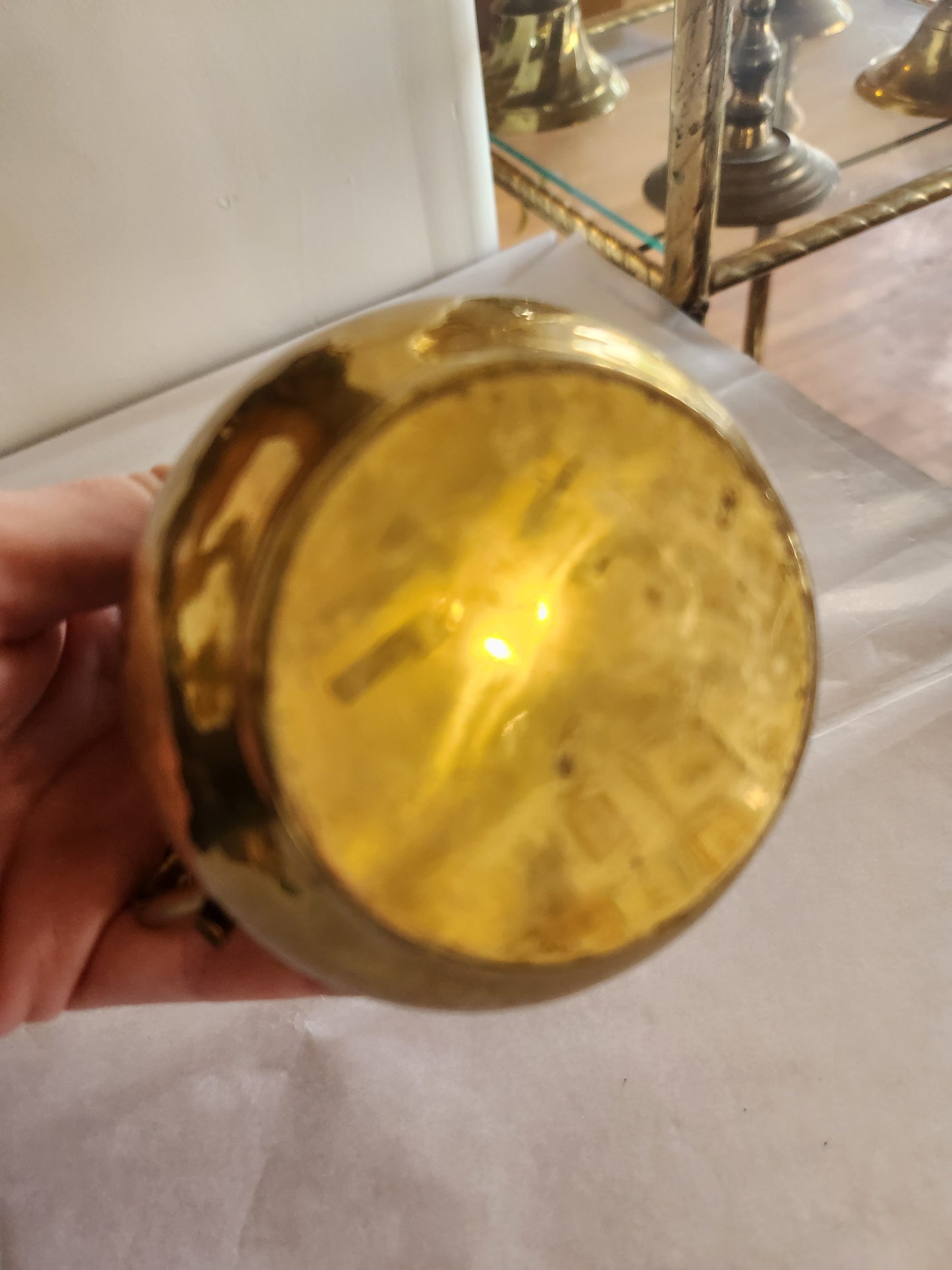 Hammered Brass Sugar/Creamer