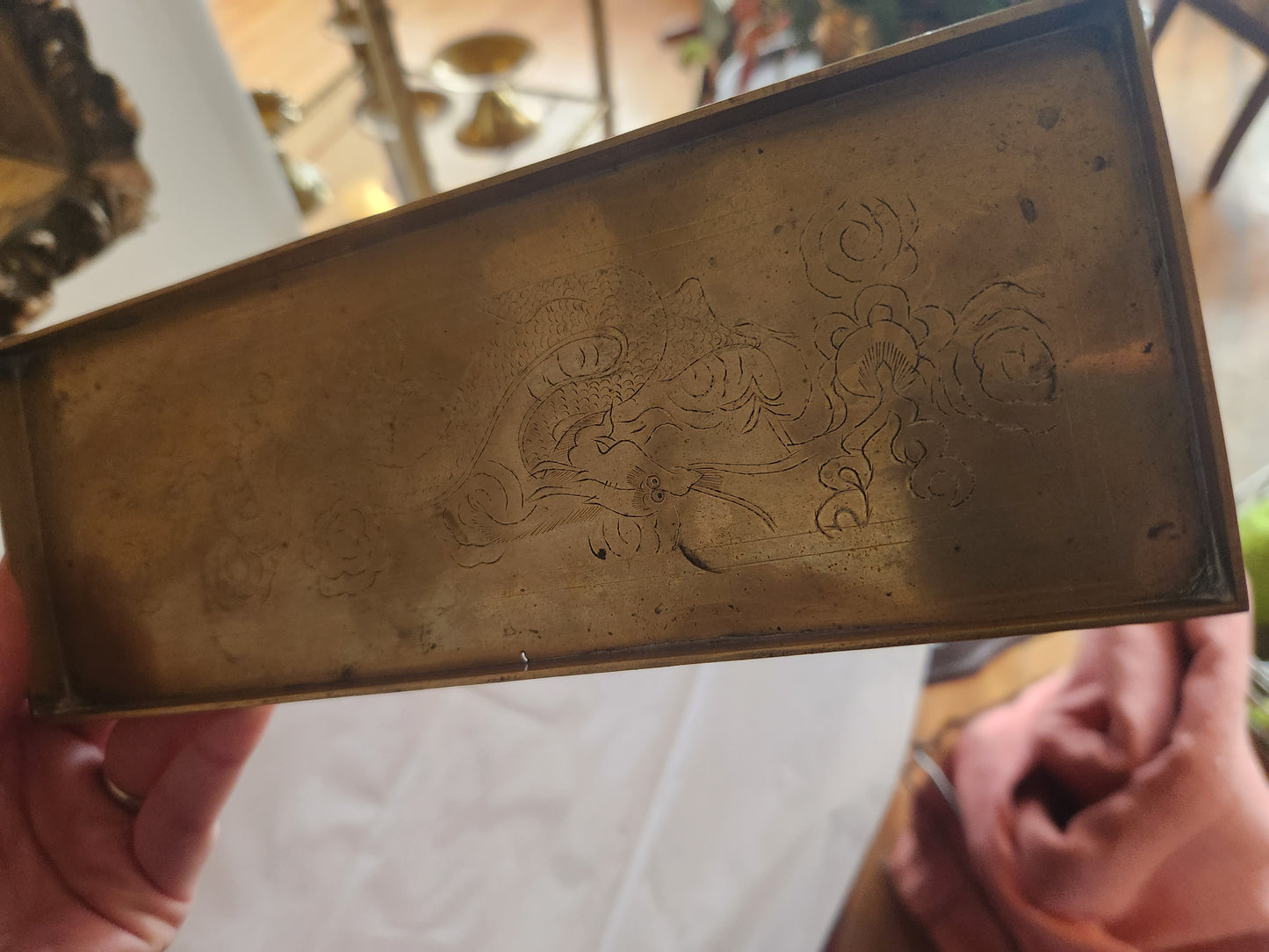Rectangular Brass Incense Tray