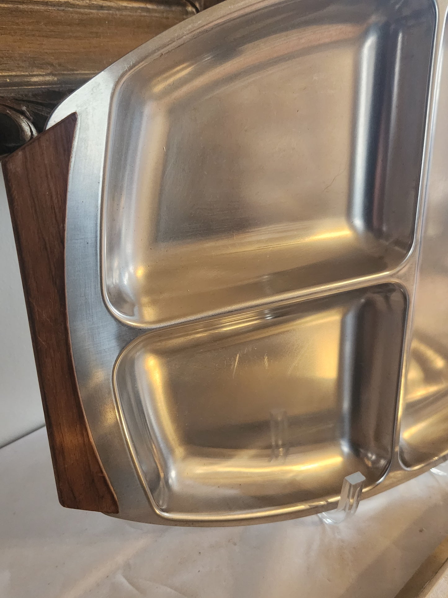 Stainless Wood Serving Trays