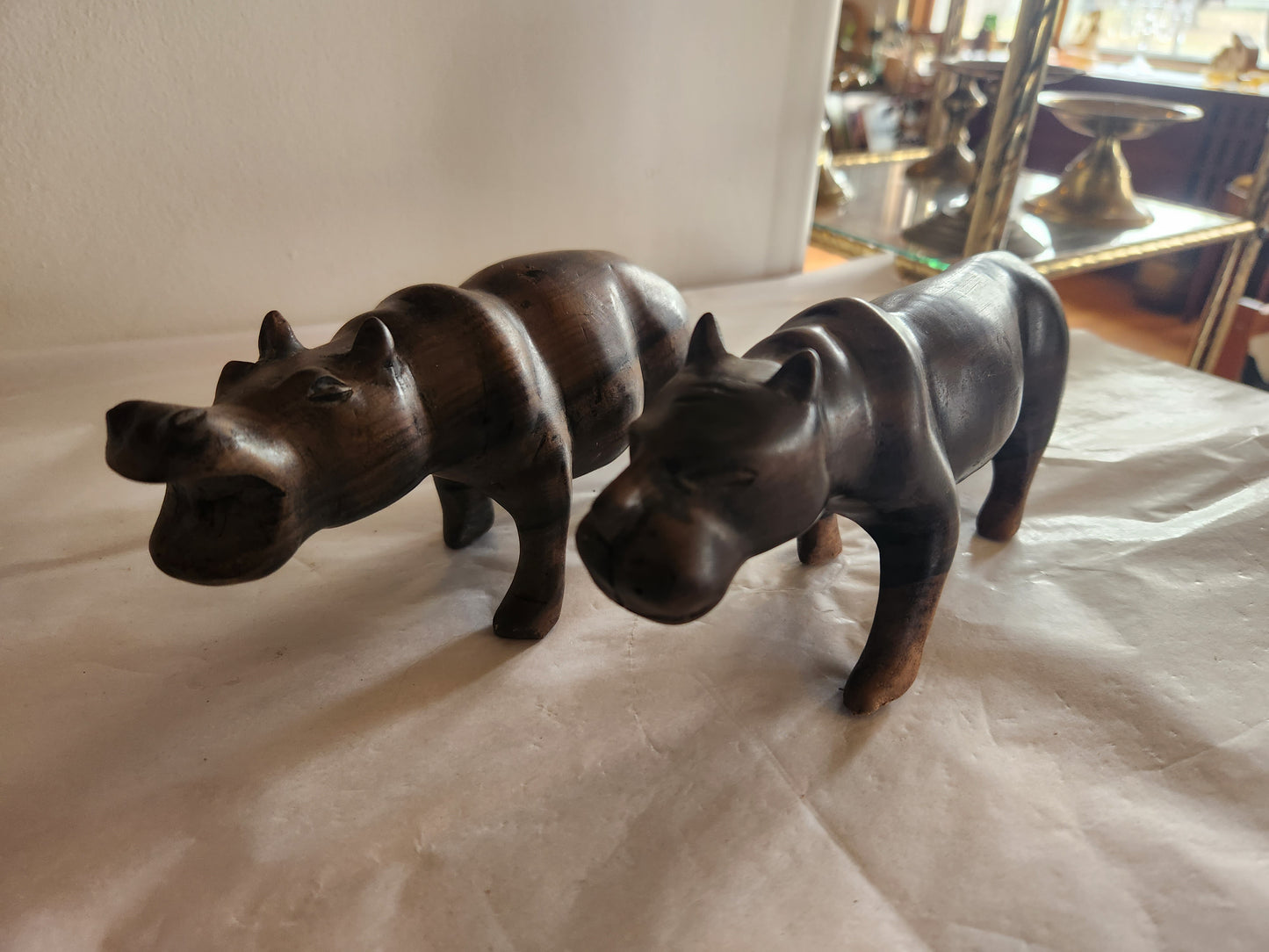Set of 2 Carved Animals