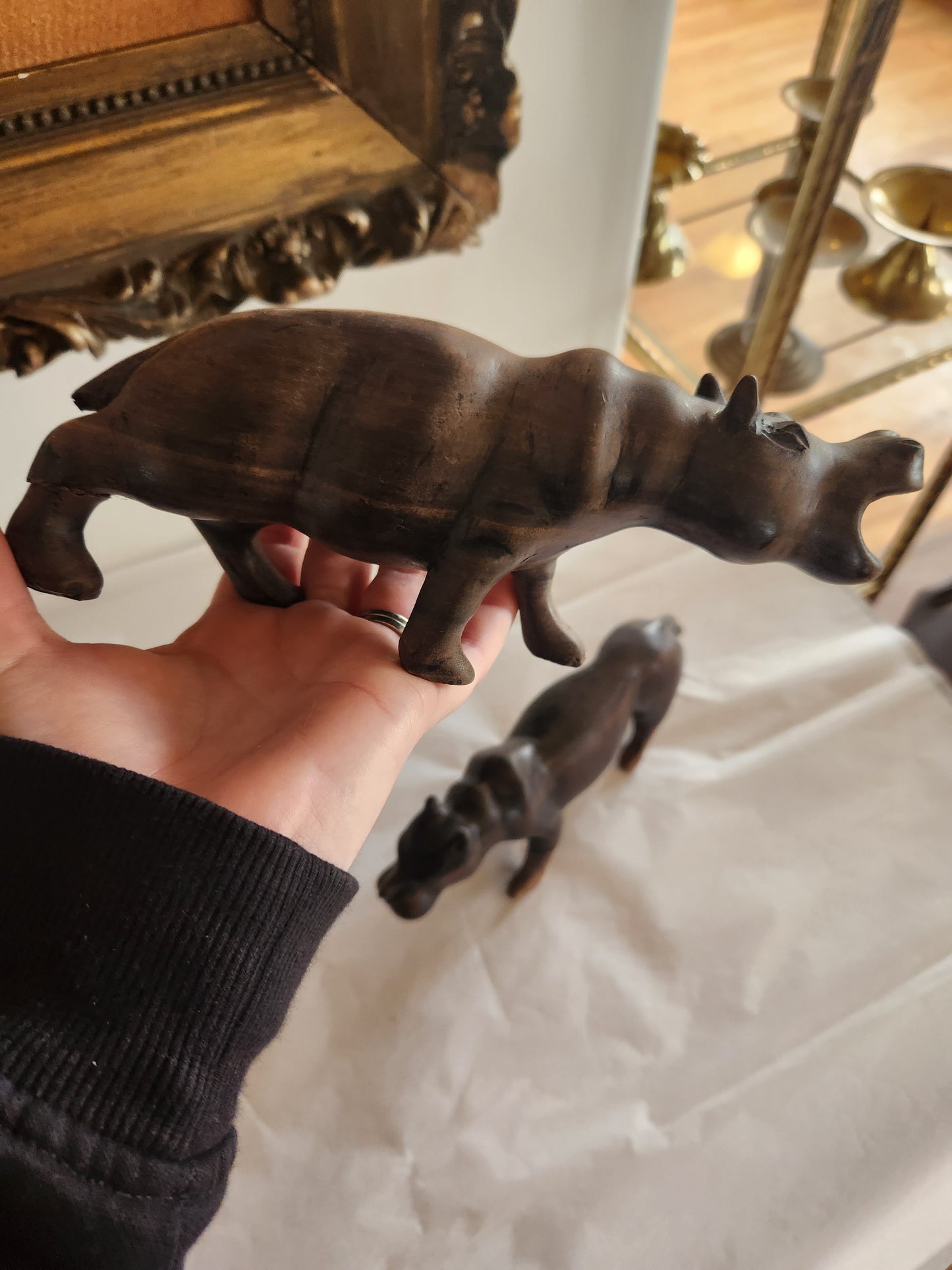 Set of 2 Carved Animals