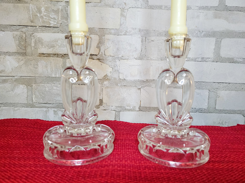 Cut Glass Candleholders (set of 2)