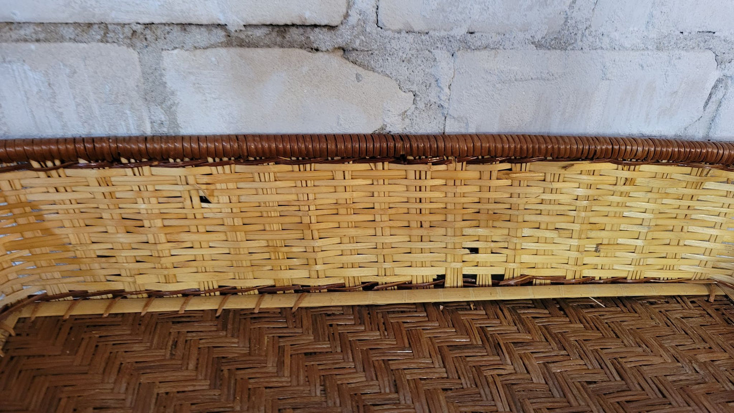 Large Rectangular Herringbone Basket