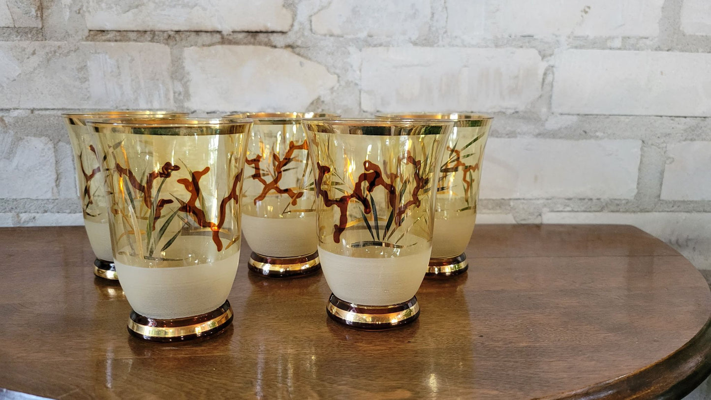 Set of 5 Amber Glassware