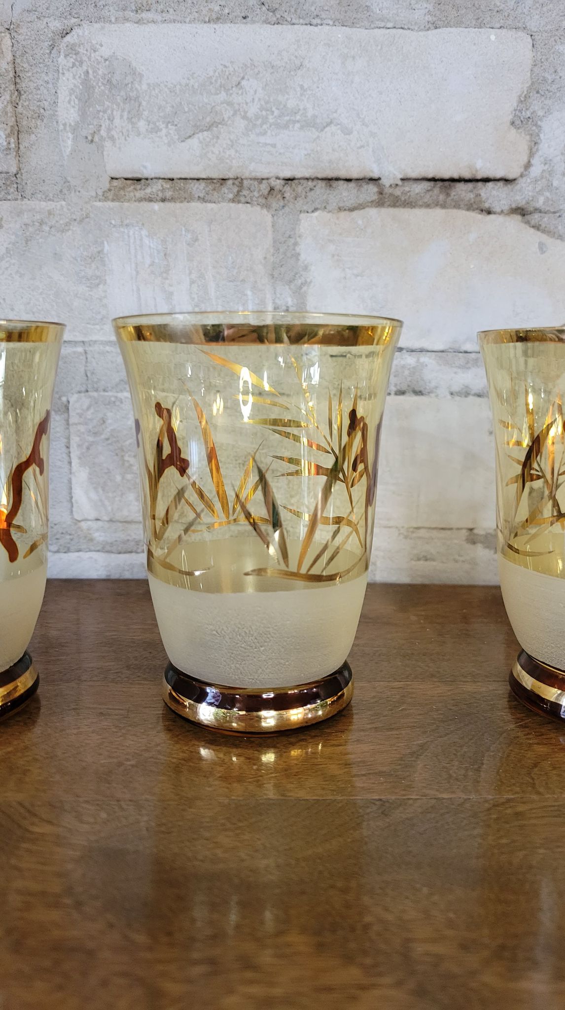 Set of 5 Amber Glassware