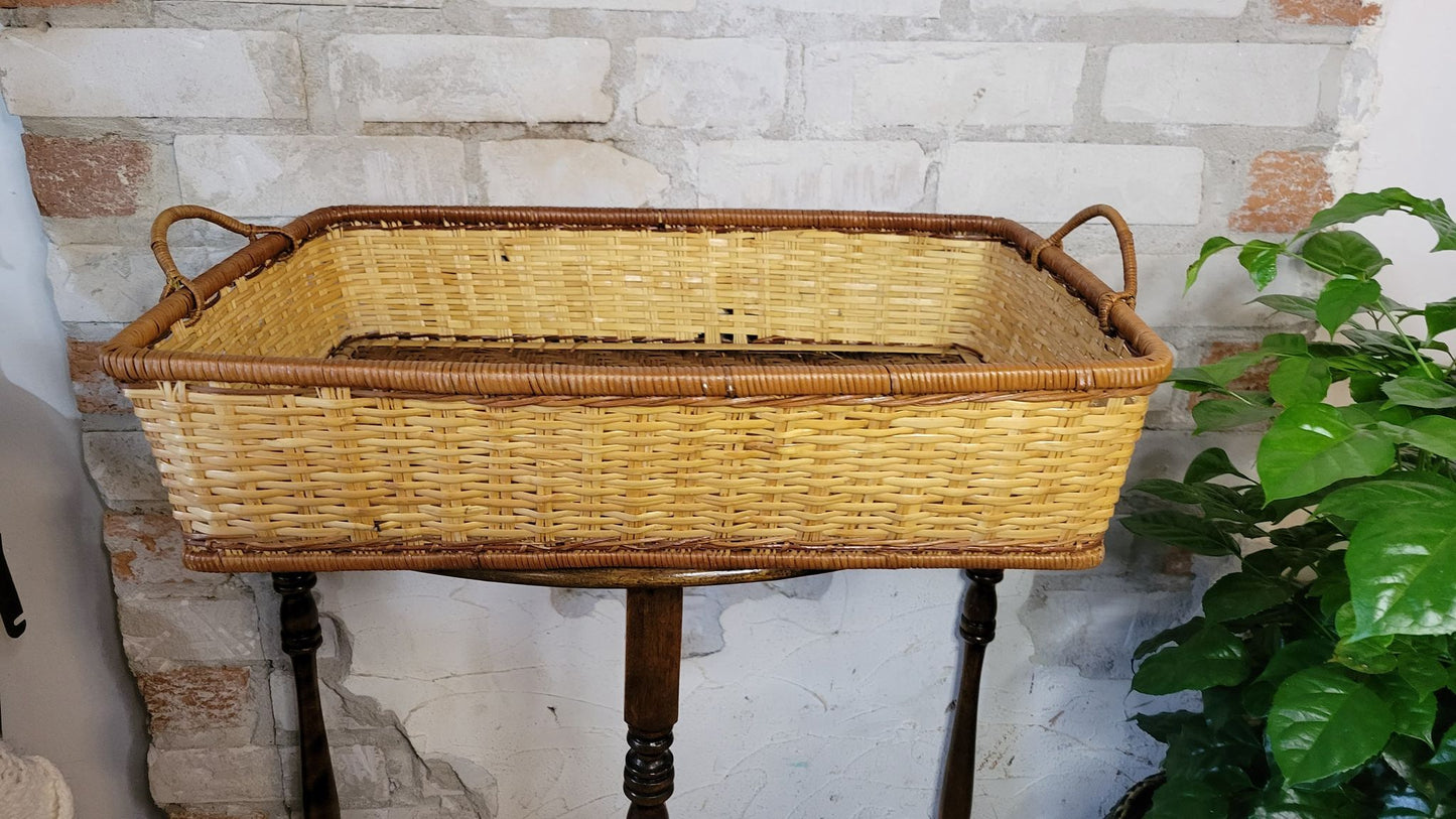 Large Rectangular Herringbone Basket